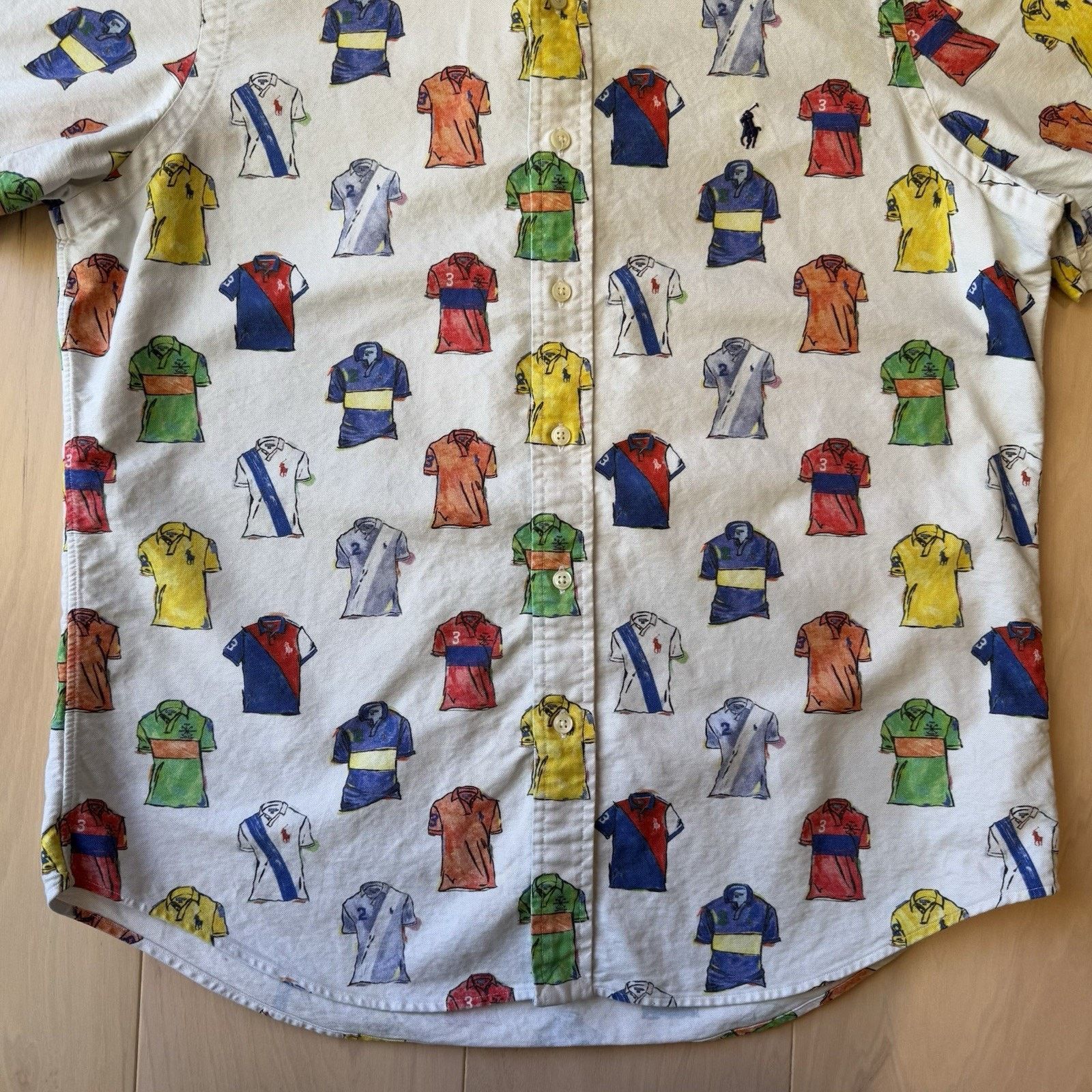 Polo Ralph Lauren Polo Ralph Lauren Polo Print Shirt M White Multicolor Short Size US M / EU 48-50 / 2 - 4 Thumbnail