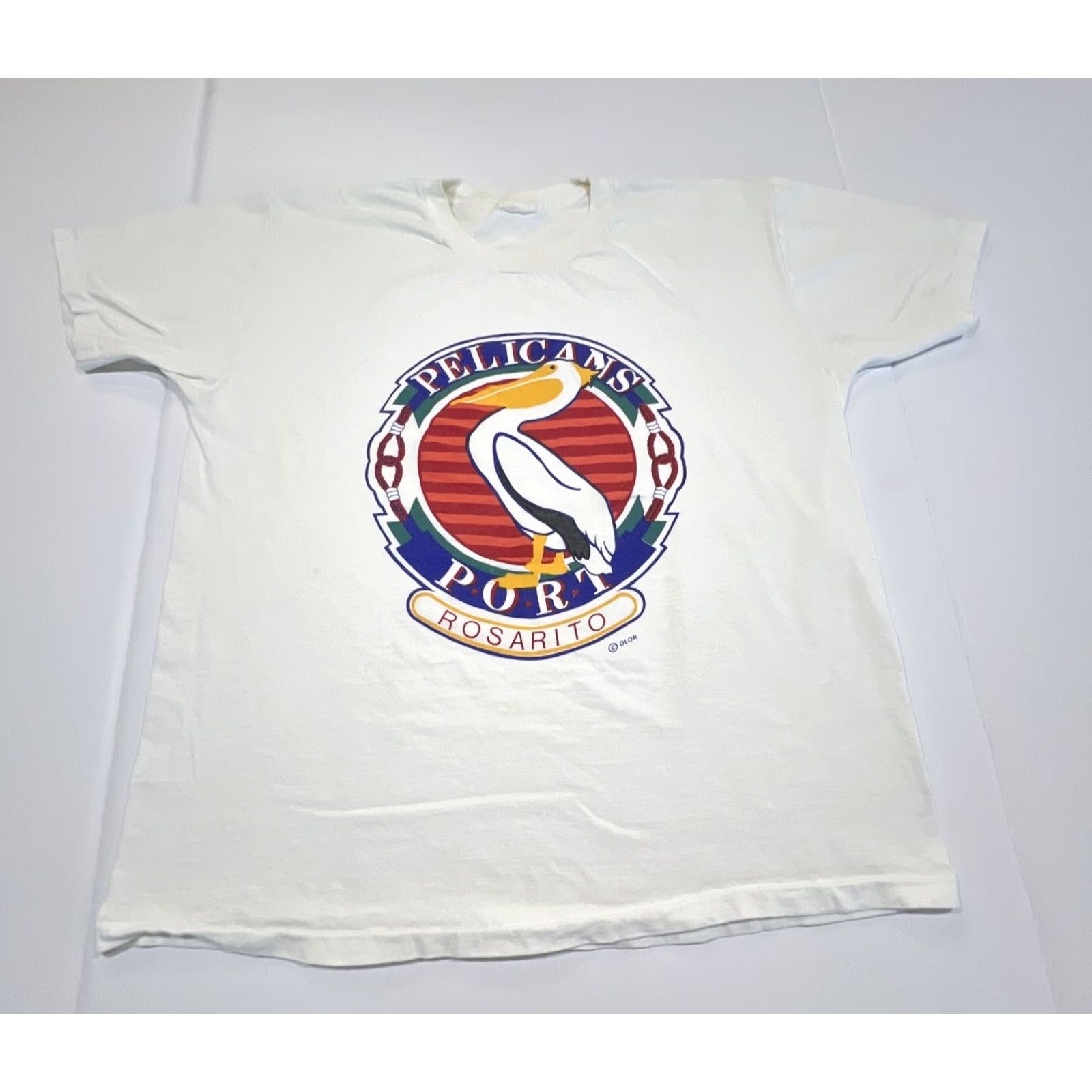 Vintage VINTAGE Pelicans Port Rosario Mexico Men T Shirt XL White Graphic Tee Unbranded 1990s Single Stitch Mens Size US XL / EU 56 / 4 - 4 Thumbnail