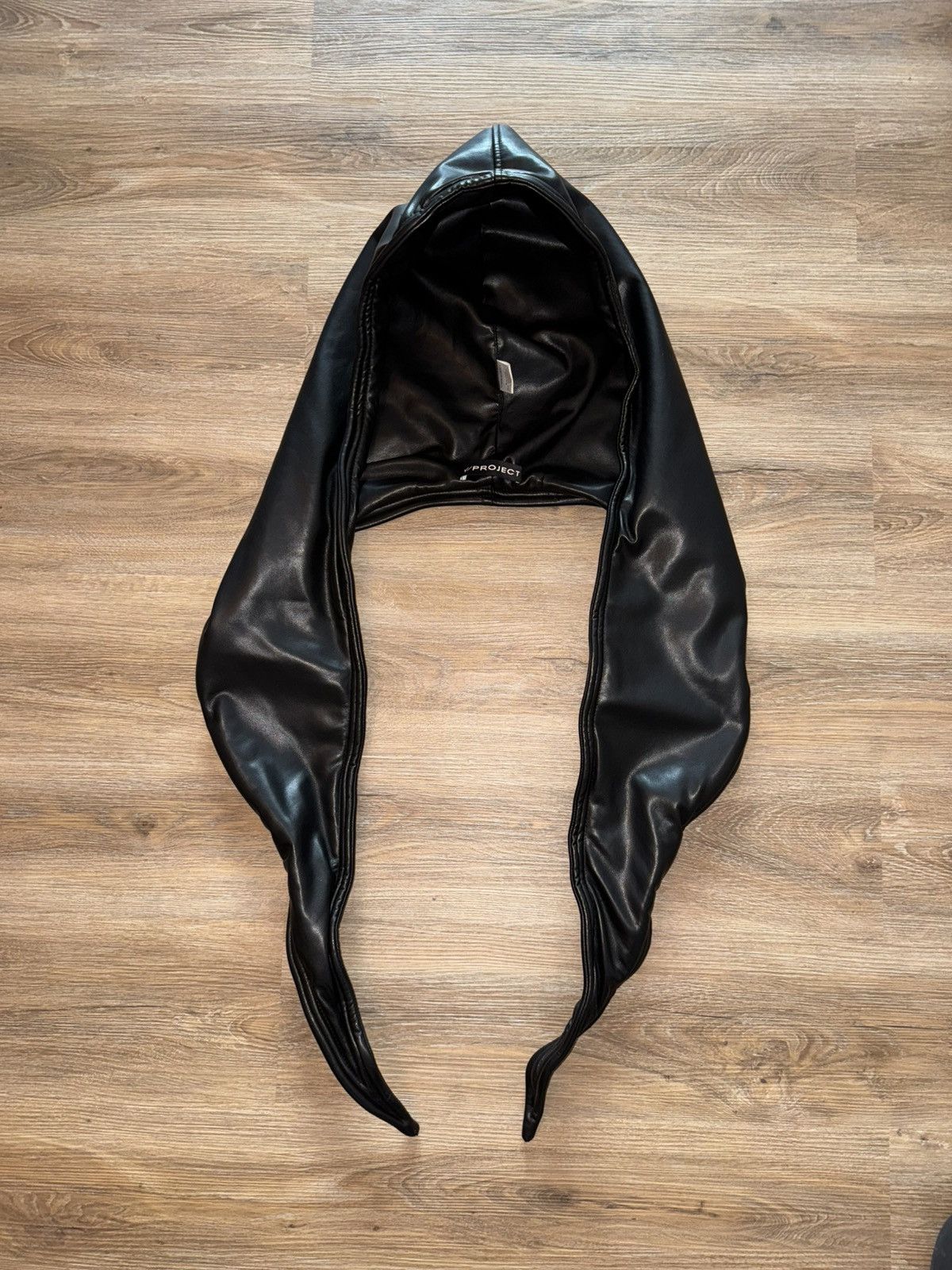 Y/project Wire Leather Hood - Black | Garmentory