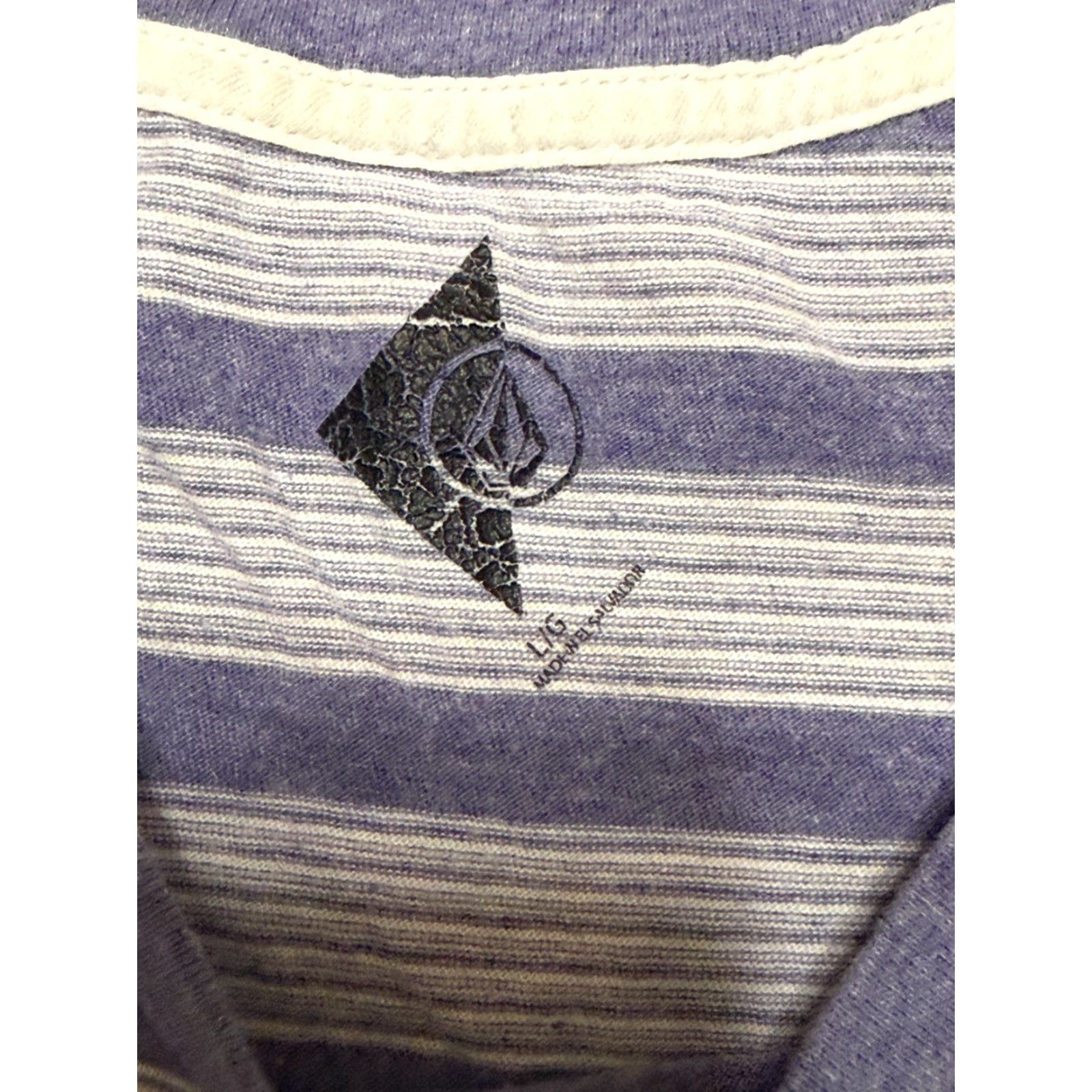 Element Element Shirt, Mens, Size Large, Striped, Short Sleeve Shirt, Purple White Grey, Shirt, Casual, Brand Element Size L / US 10 / IT 46 - 5 Thumbnail