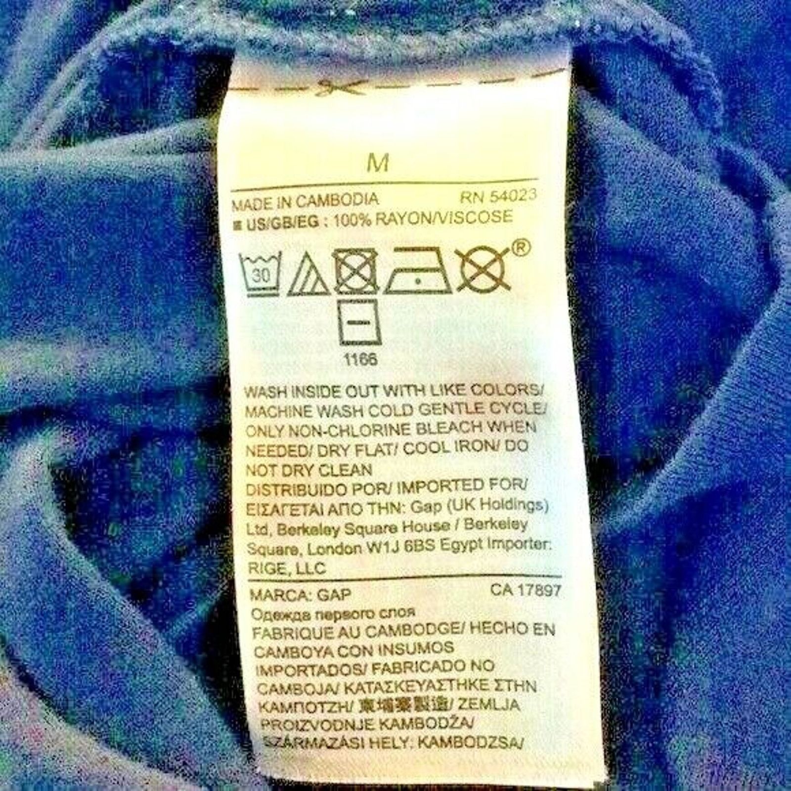 Gap Gap Ladies Blouse Shirt Long Sleeves 100% Rayon Blue size M Size M / US 6-8 / IT 42-44 - 3 Thumbnail