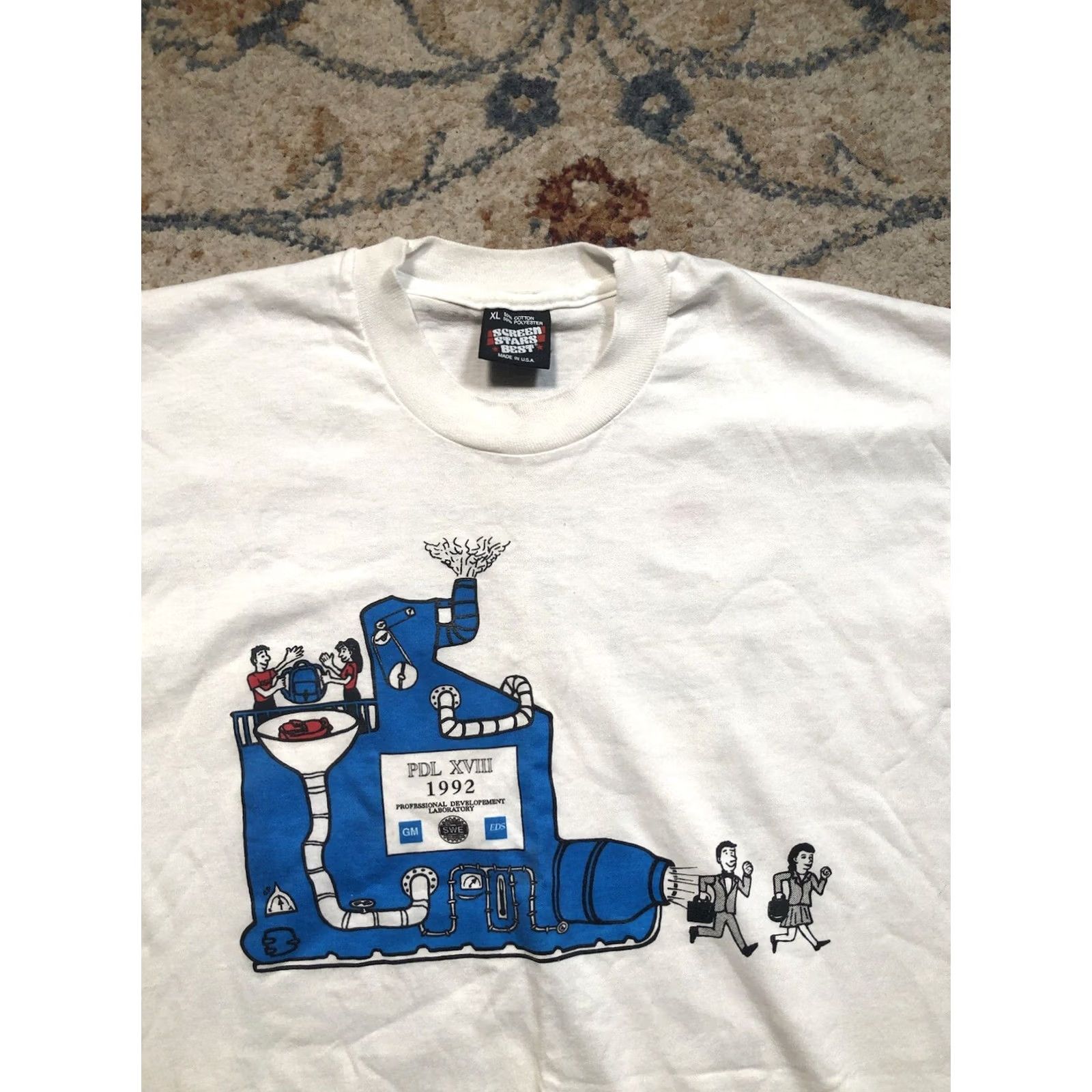 Vintage VINTAGE Screen Stars Best T Shirt USA 1992 XL White Crew Neck Short Sleeve Graphic Print Science Men Size US XL / EU 56 / 4 - 2 Thumbnail