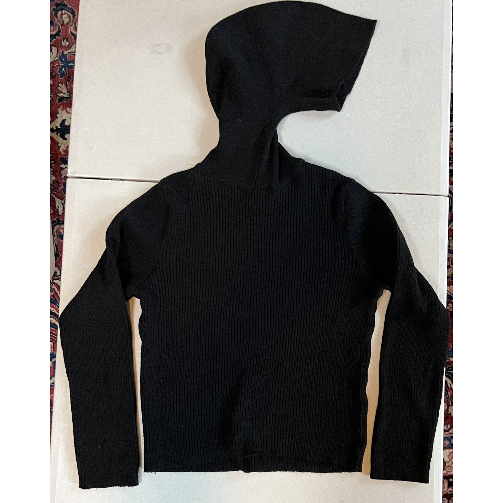 Issey Miyake Vtg ISSEY MIYAKE Haat Black Ribbed Wool Sweater TURTLENECK C Size XS / US 0-2 / IT 36-38 - 1 Thumbnail