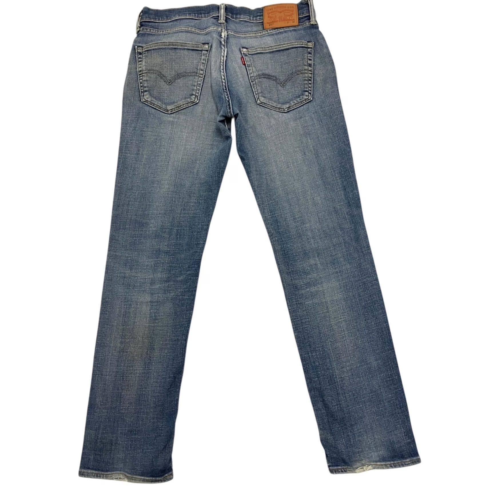 Levi's Levi'S Jeans Mens 31 31W 30L Blue Slim Straight Fit Stretch Denim Red Tab Size US 31 - 3 Thumbnail