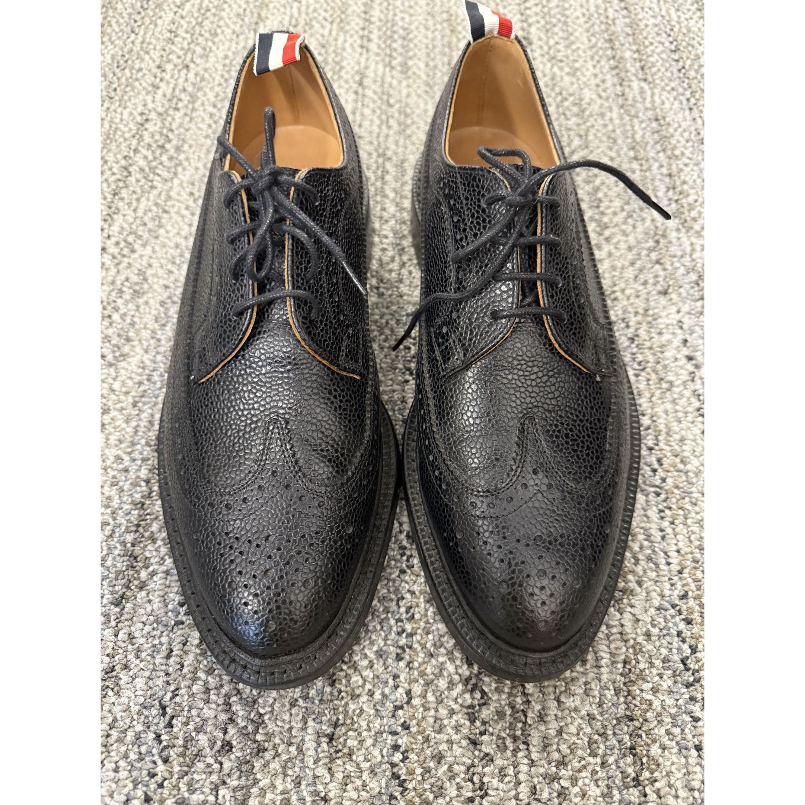 Thom Browne Thom Browne Black Pebbled Leather Wingtip Brogues Made In En Size US 8 / EU 41 - 9 Thumbnail