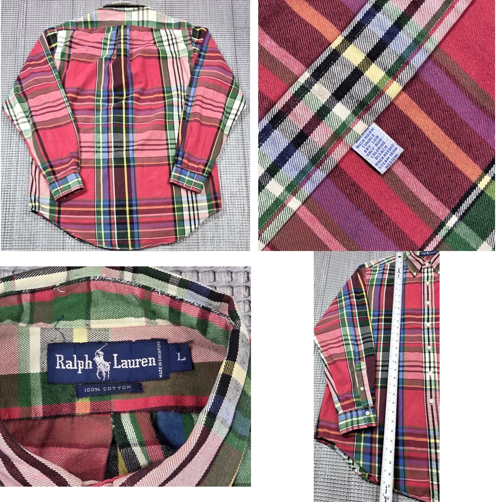 Polo Ralph Lauren VTG Polo Ralph Lauren Shirt Mens L Button-Up Red Multicolor Plaid Flannel 90s Polo Ralph Lauren Shirt Mens L Button-Up Red Multicolor Plaid Flannel Size US L / EU 52-54 / 3 - 8 Thumbnail