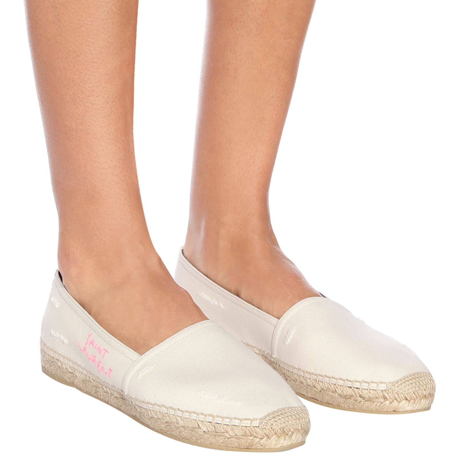 Yves Saint Laurent Saint Laurent YSL Panna Canvas Pink Logo Embroidered Size US 10 / IT 40 - 5 Thumbnail