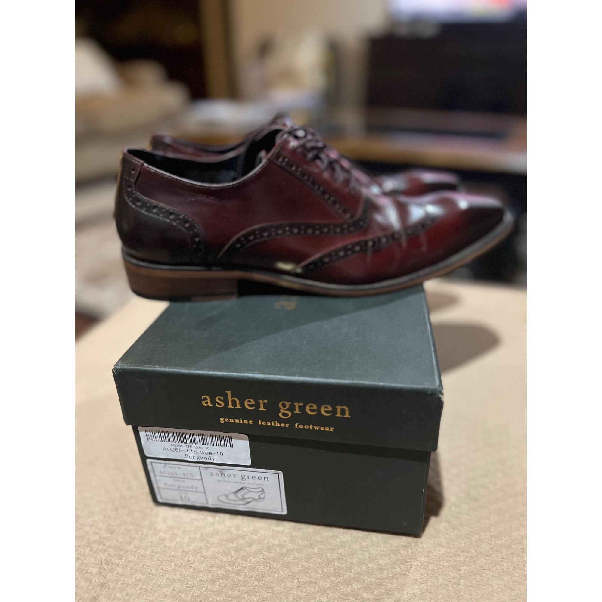 Other Asher Green Burgundy Oxford Dress Shoes - Size 10 Size US 10 / EU 43 - 2 Thumbnail