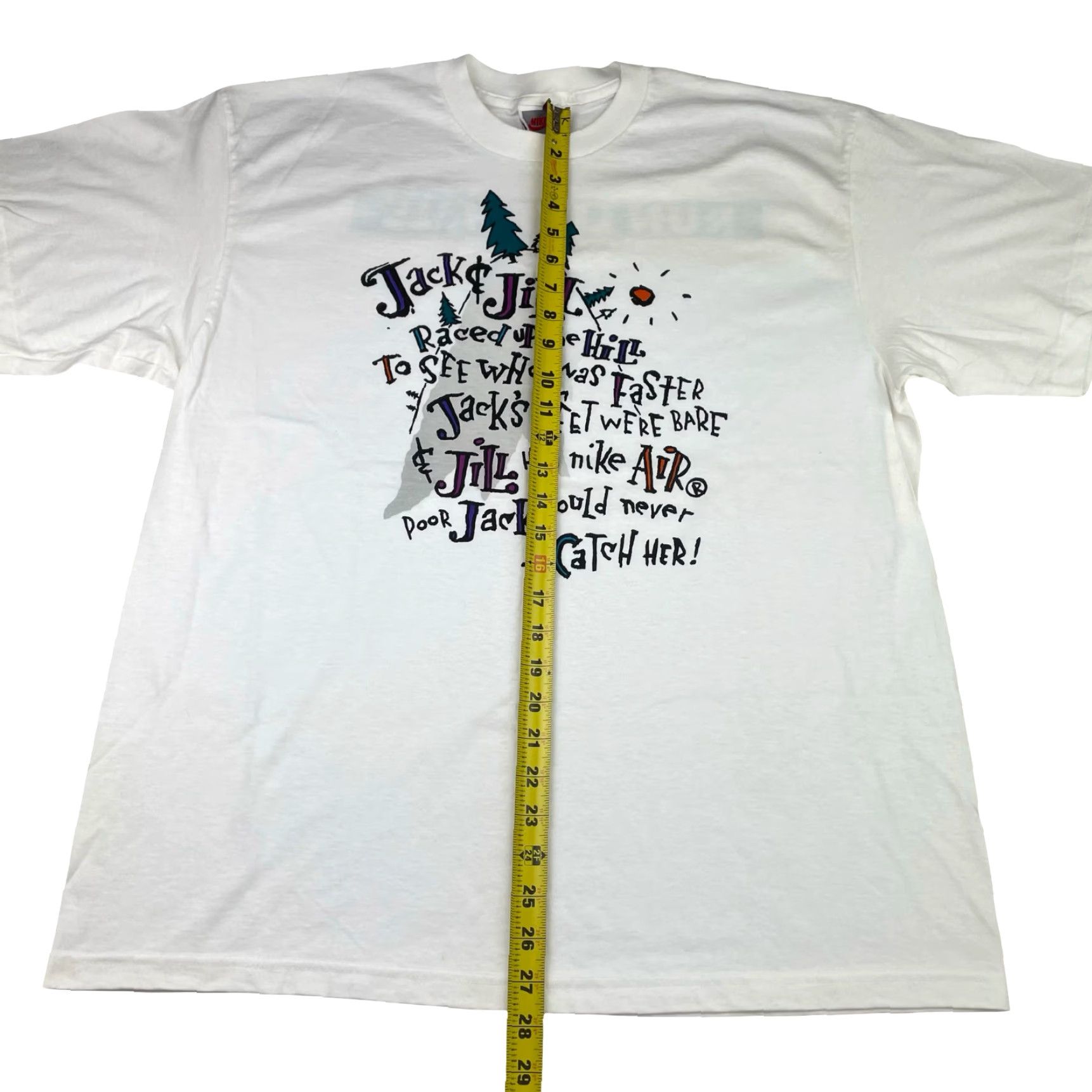 Nike VINTAGE Nike T-Shirt White 90s Double-Sided Crew Neck Short Sleeve Large Mens USA Size US L / EU 52-54 / 3 - 7 Thumbnail
