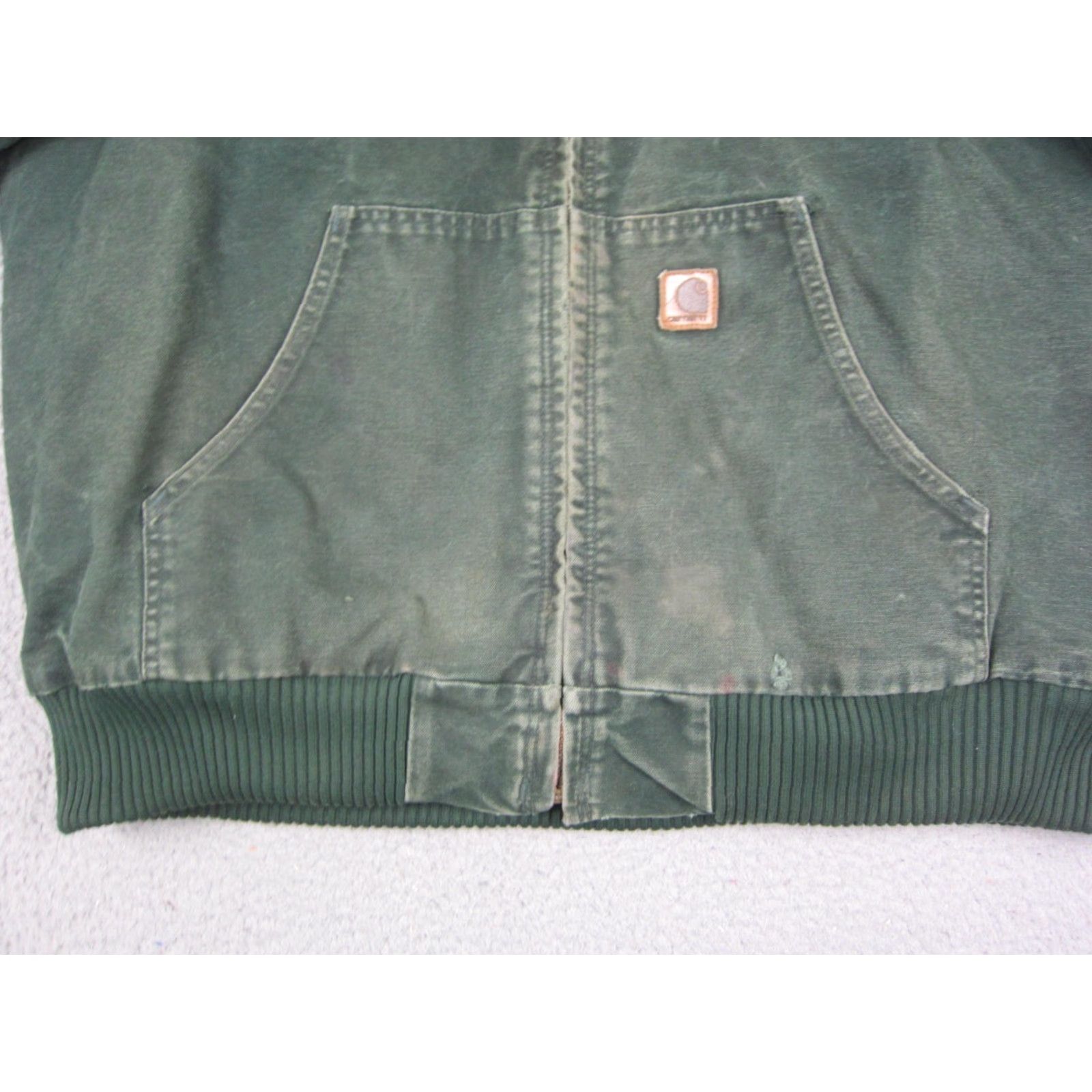 Carhartt VINTAGE Carhartt Jacket Mens XL Green Duck Canvas J130 SPC Hooded Chore Coat Bomber Insulated Workwear Mens Size US XL / EU 56 / 4 - 2 Thumbnail