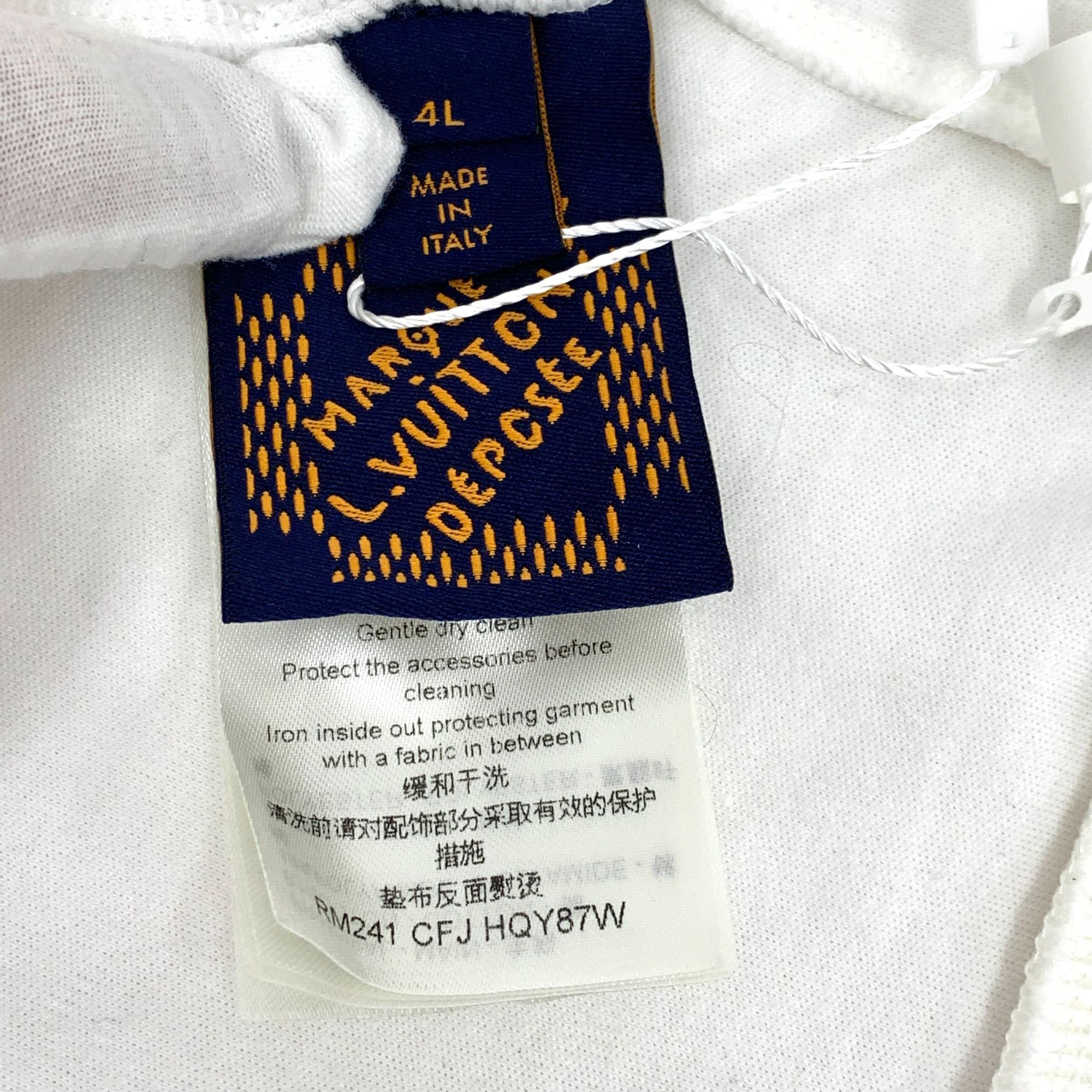 Louis Vuitton Louis Vuitton White Cotton Hooded Sweatshirt W/ Pearl Drawst Size US XXL / EU 58 / 5 - 4 Thumbnail