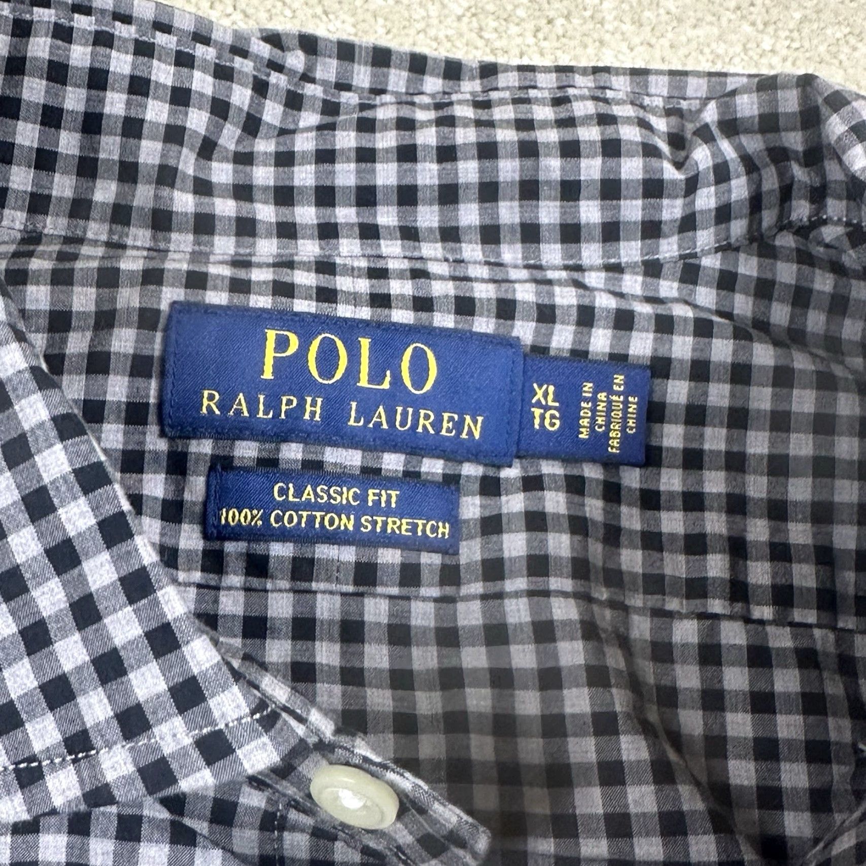 Polo Ralph Lauren Polo Ralph Lauren Button-Up Shirt Mens XL Gray Check Classic Fit Stretch Shirt Size US XL / EU 56 / 4 - 4 Thumbnail