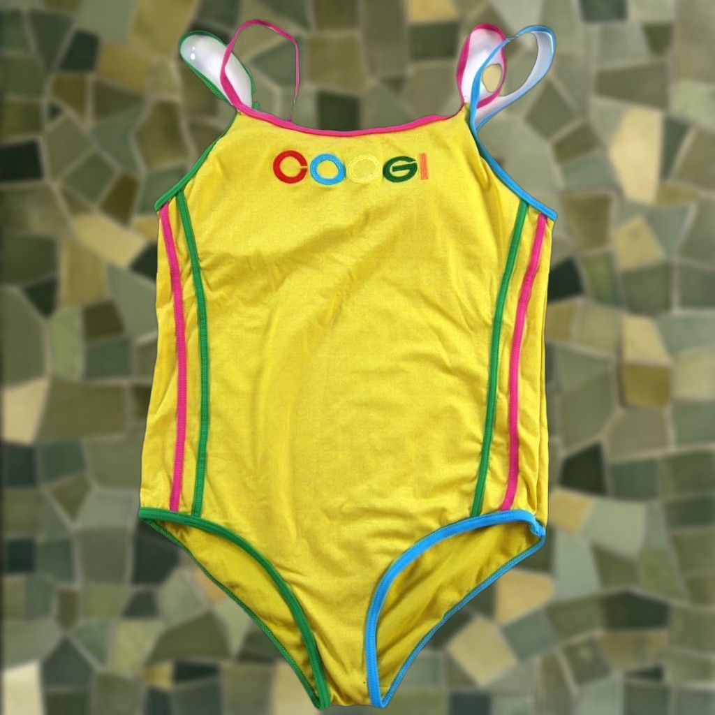 Coogi COOGI Australia One Piece Swimsuit Women S Yellow Padded Bra Geometric Built-In Bra Small Size ONE SIZE - 1 Thumbnail