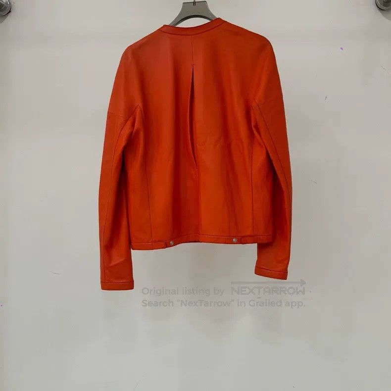 Hermes Hermes Orange Leather Jacket Size XS / US 0-2 / IT 36-38 - 2 Thumbnail