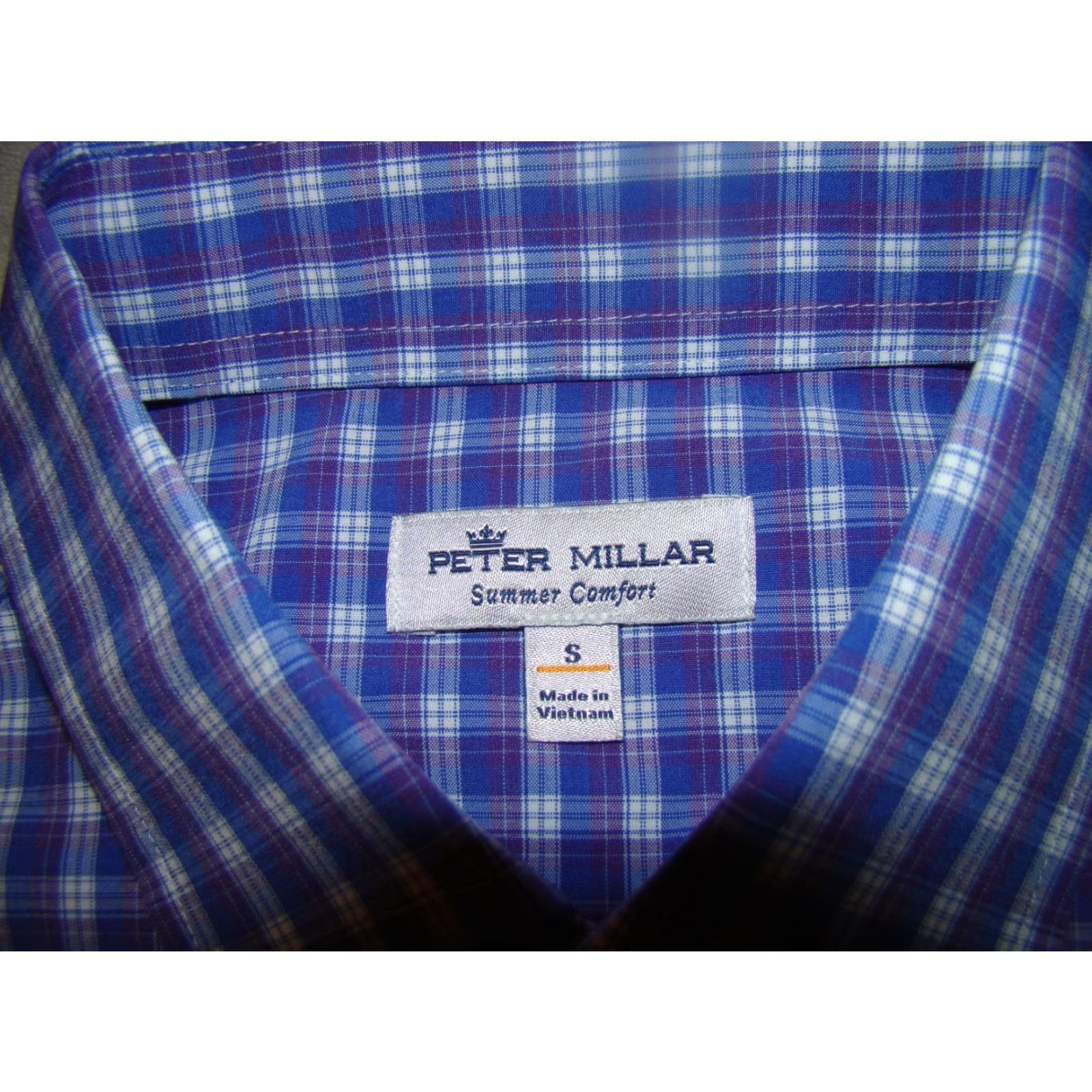 Peter Millar Peter Millar Summer Comfort Shirt Button-Up Long Sleeve Plaid Purple Mens Small S Size US S / EU 44-46 / 1 - 5 Thumbnail