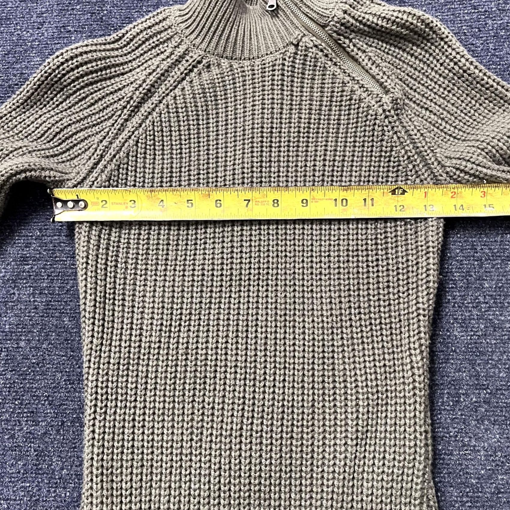 Vintage YET AGAIN Sweater Dress S Women Slim Fit Olive Green Knit Mini Bodycon Size S / US 4 / IT 40 - 7 Thumbnail