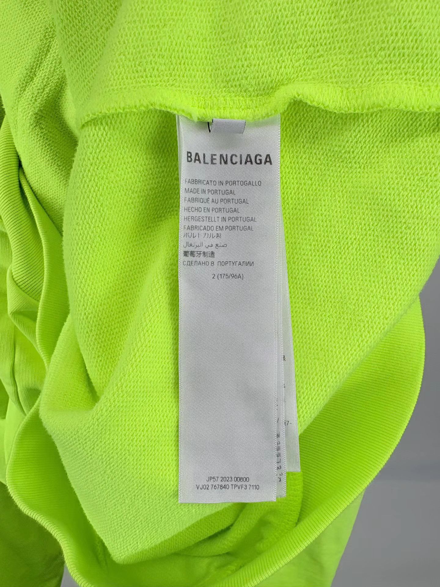 Balenciaga BALENCIAGA Neon Yellow Shadow Logo Zip-Up Hooded Jacket Size US M / EU 48-50 / 2 - 5 Thumbnail