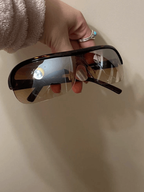 Prada PRADA Sunglasses Rimless Sport Metal Frame Shield Wrap Size ONE SIZE - 1 Thumbnail