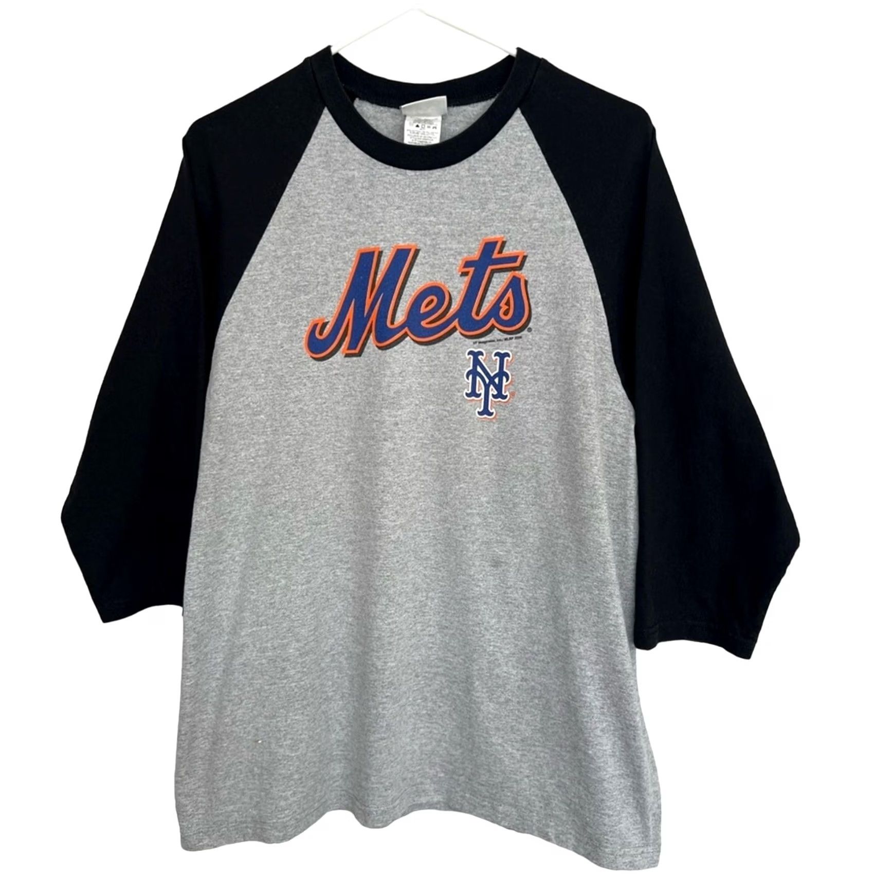 Lee VINTAGE Mets Lee Sport Grey Short Sleeve Men's M 90s Y2K Baseball Shirt Mens MLB NY Mets Size US 31 - 2 Thumbnail