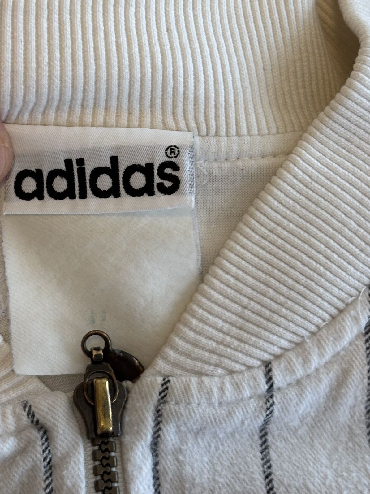 Adidas × Vintage Vintage Adidas Pinstripe Jacket 80’s/90’s Vintage Size US L / EU 52-54 / 3 - 6 Thumbnail
