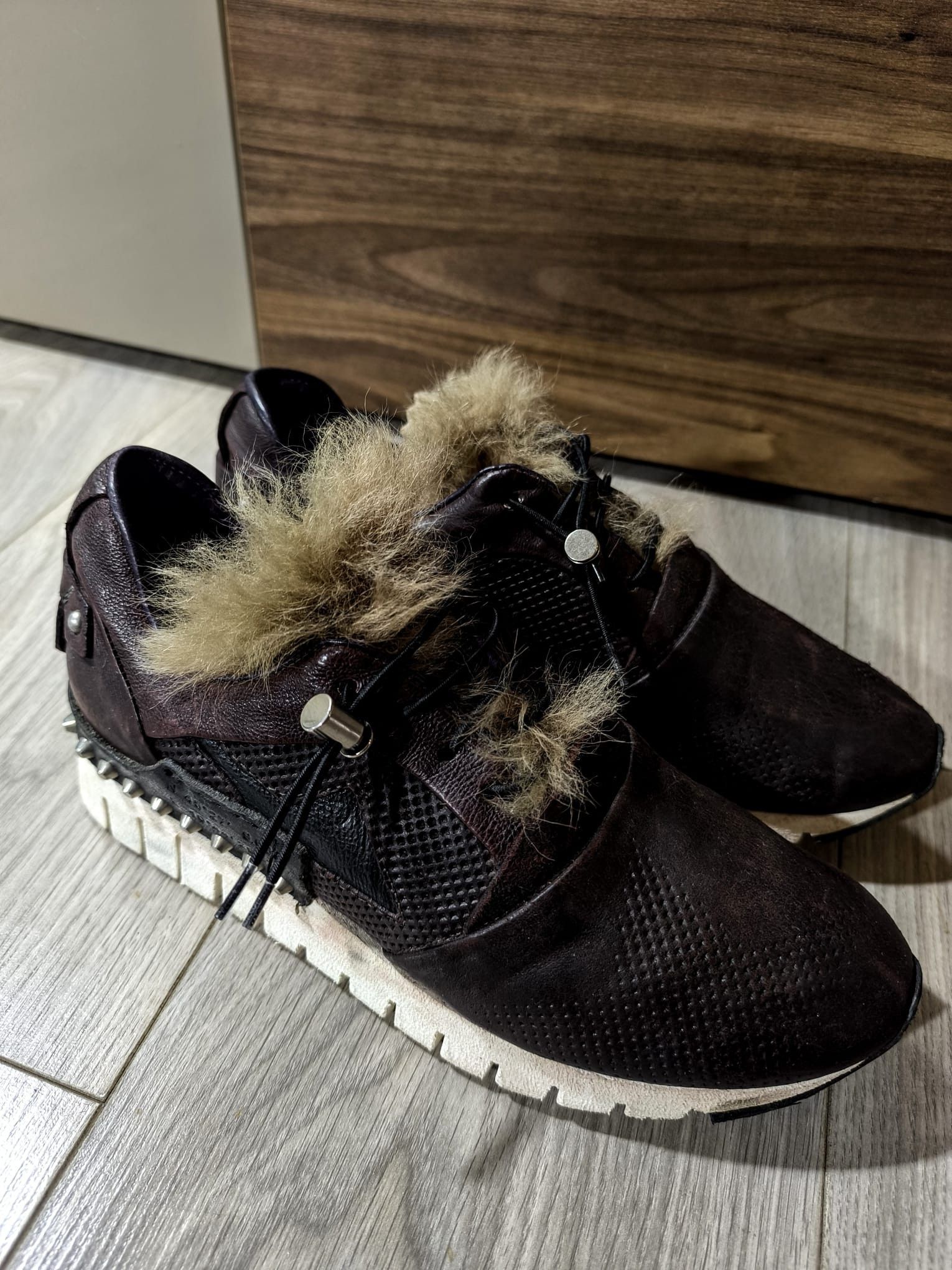 A.S.98 A.S.98 Denastar leather sneakers fur detailed studded Size US 10 / IT 40 - 11 Thumbnail