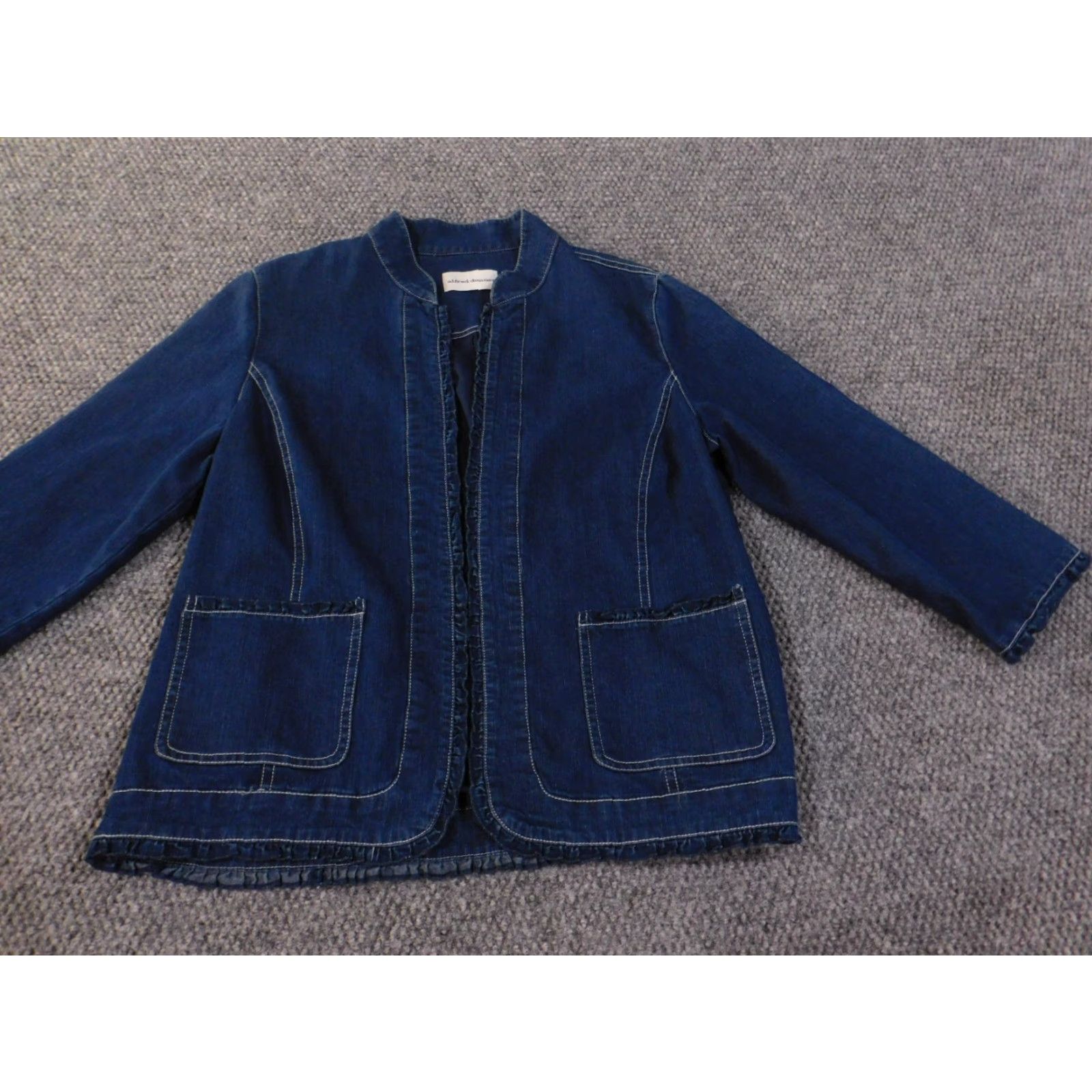Vintage Alfred Dunner Jacket Blue Denim Womens Cotton Stretch Zip Long Sleeve Regular 10 Size L / US 10 / IT 46 - 3 Thumbnail