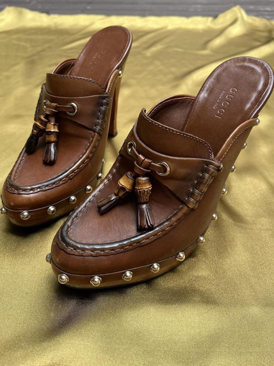 Gucci Vintage Gucci bamboo tassel mules Size US 5 / IT 35 - 5 Thumbnail