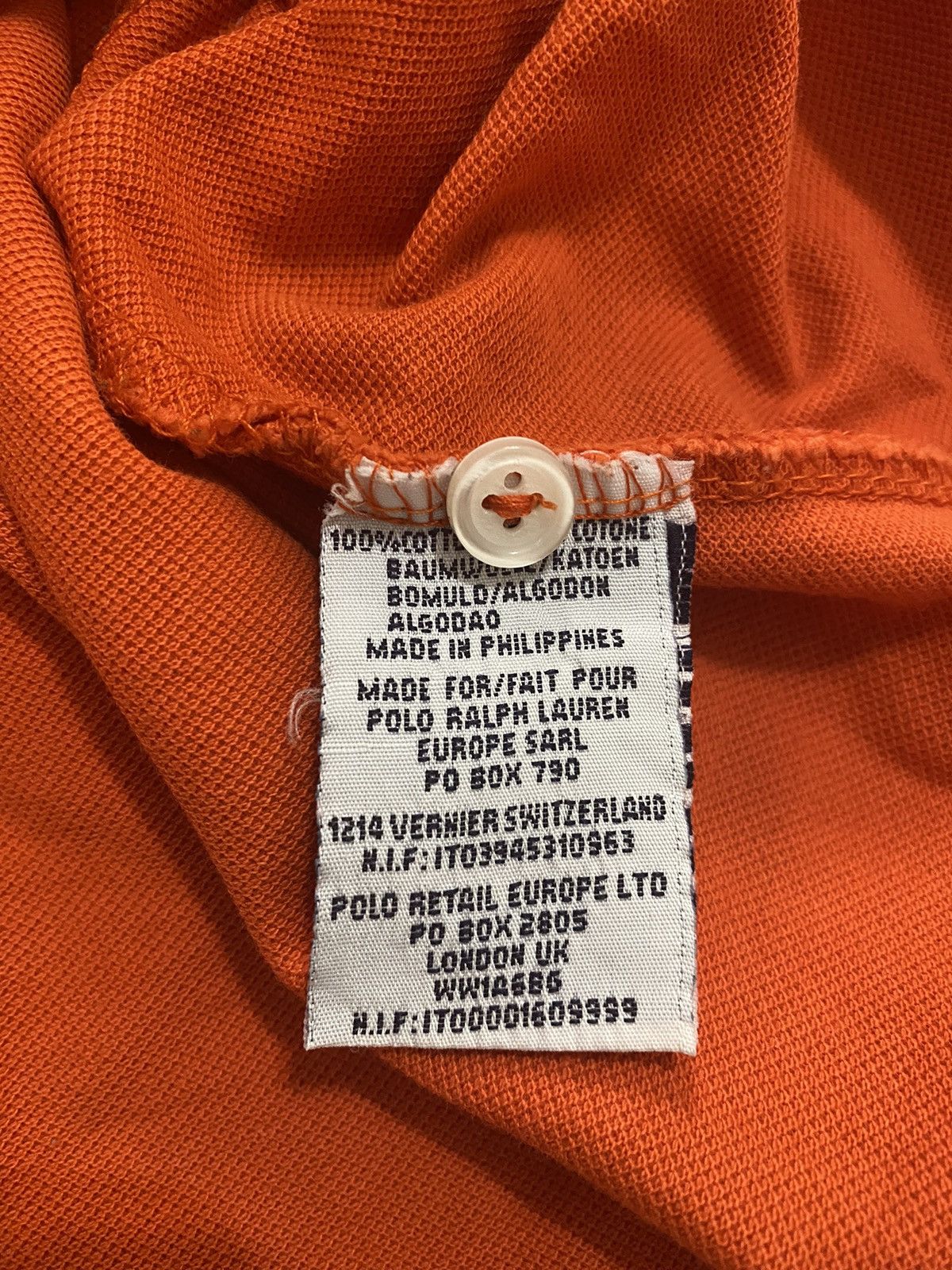 Polo Ralph Lauren × Ralph Lauren × Vintage Vintage Polo Ralph Lauren Orange 🍊 Polo Shirt Big Pony Size US XL / EU 56 / 4 - 8 Thumbnail