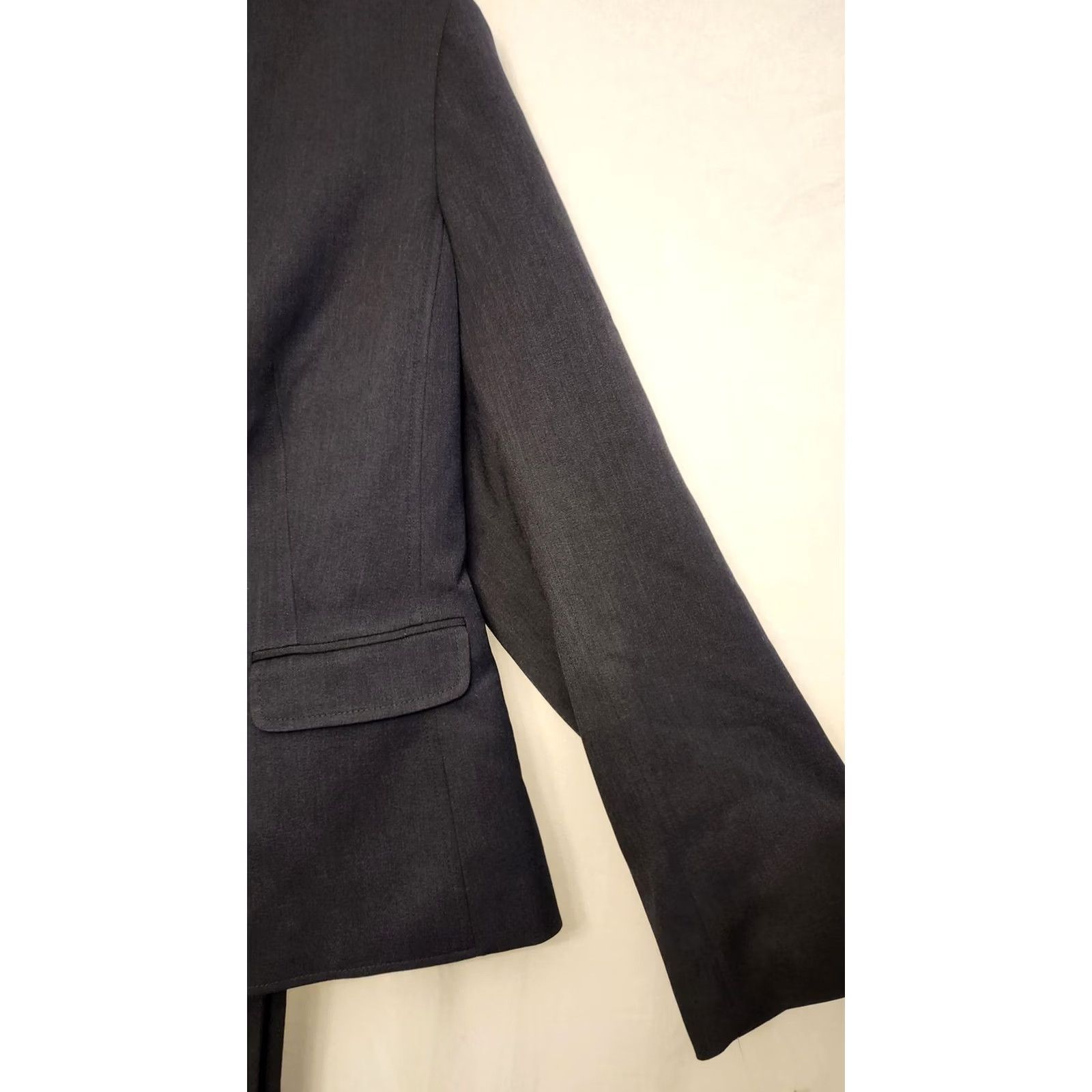 Vintage Le Suit Pantsuit Womens 18 Navy Heather 2 Piece Blazer Jacket Pants Career Work Set Size 40" / US 18 - 3 Thumbnail