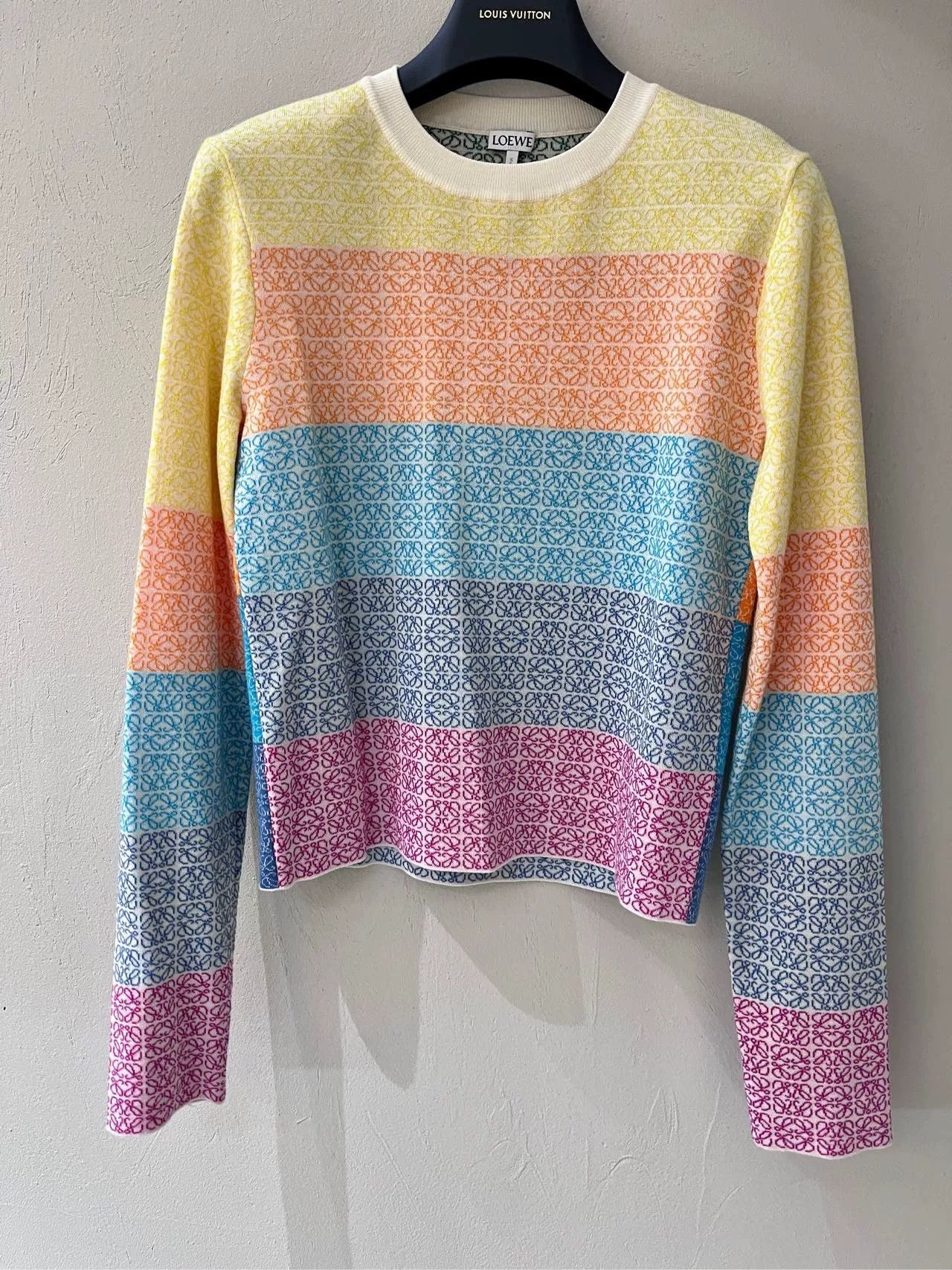 LOEWE FW22 Wool Jacquard Colorblock Sweater