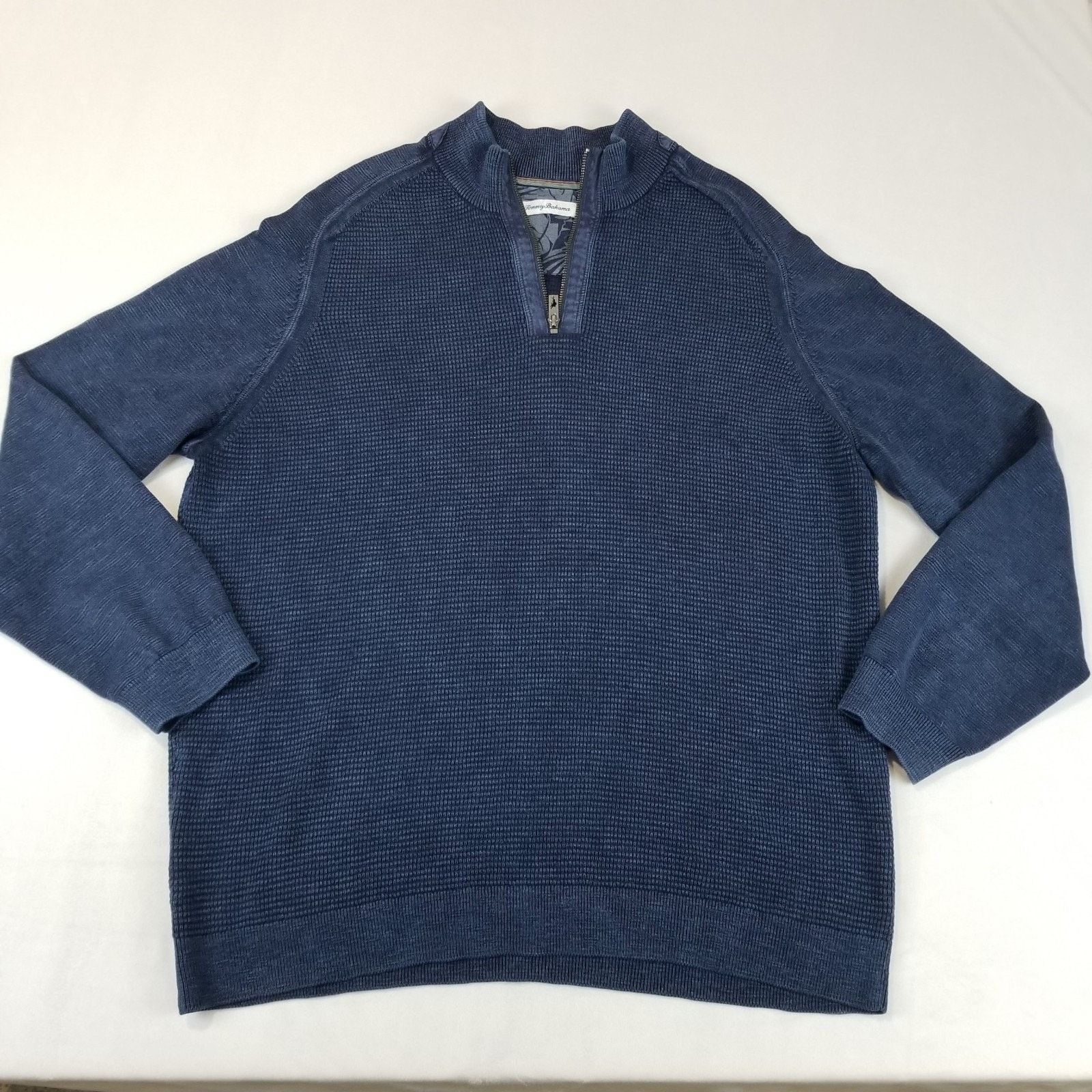 Tommy Bahama Tommy Bahama Sweater Men’s XL Blue Tidemark Half Zip Texture Size US XL / EU 56 / 4 - 1 Thumbnail