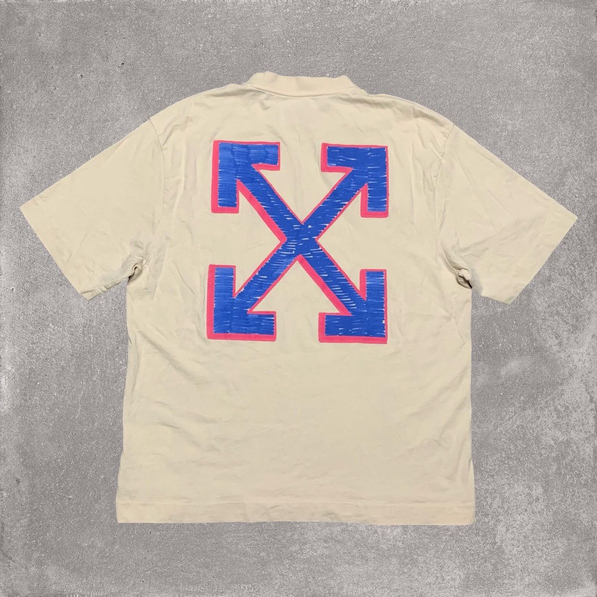 Off White Small Arrows Skate Beige White Tee Virgil Abloh