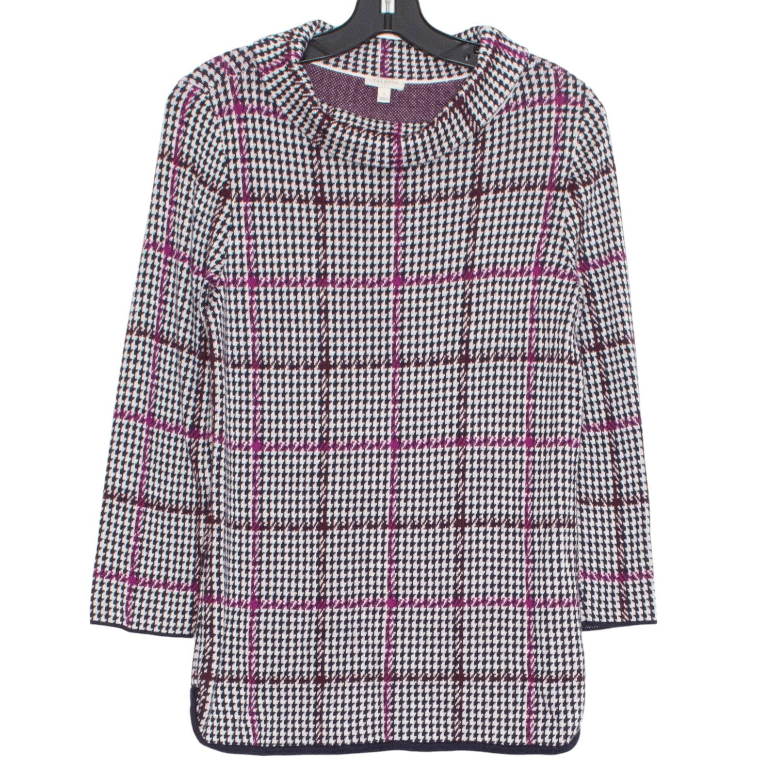 Other Talbots Sweater 3/4 Sleeve Mock Neck Houndstooth Size Small Size S / US 4 / IT 40 - 1 Thumbnail
