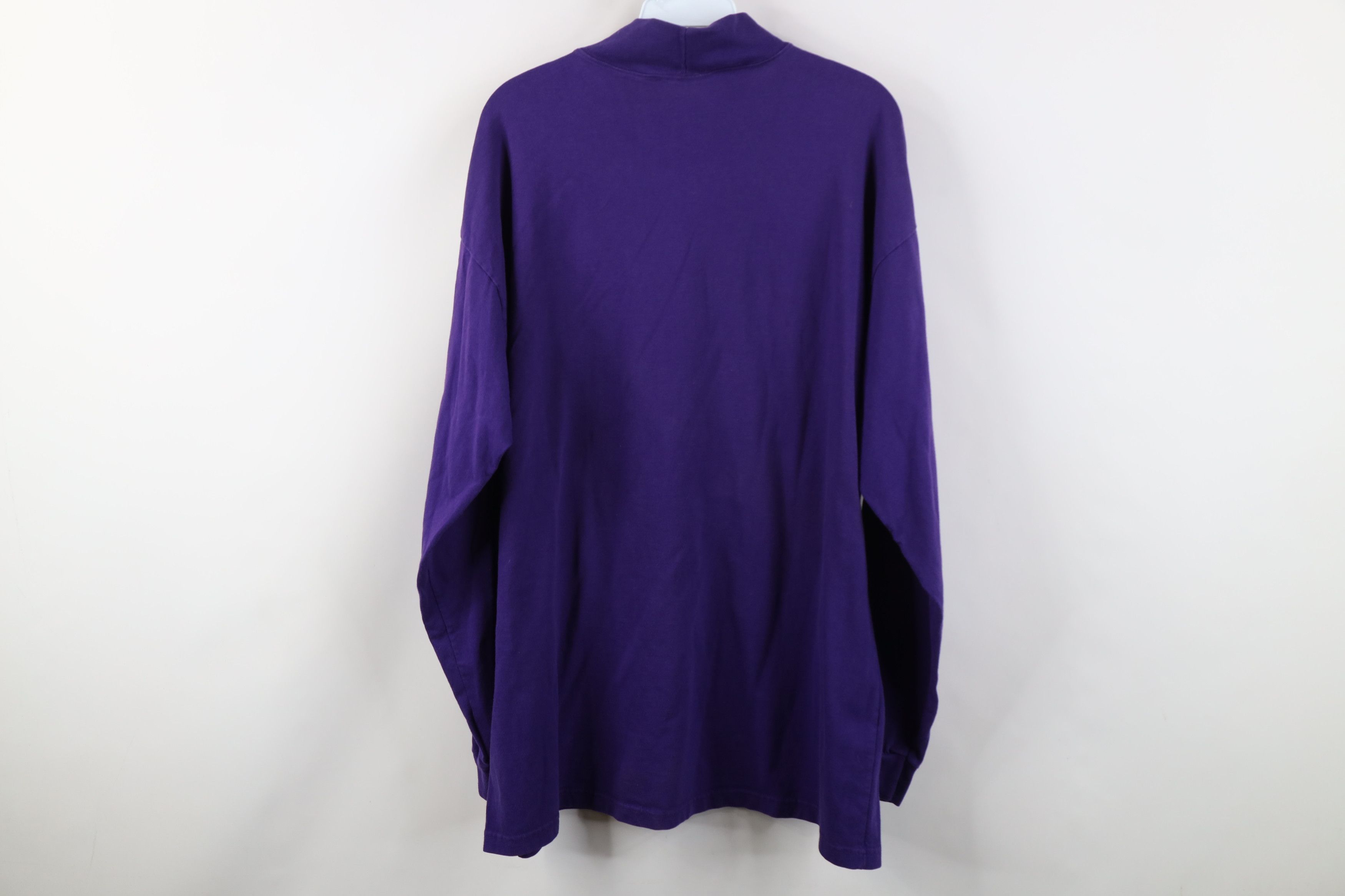 Vintage Vintage 90s Streetwear Baseball Mock Neck T-Shirt Purple USA Size US XXL / EU 58 / 5 - 11 Thumbnail
