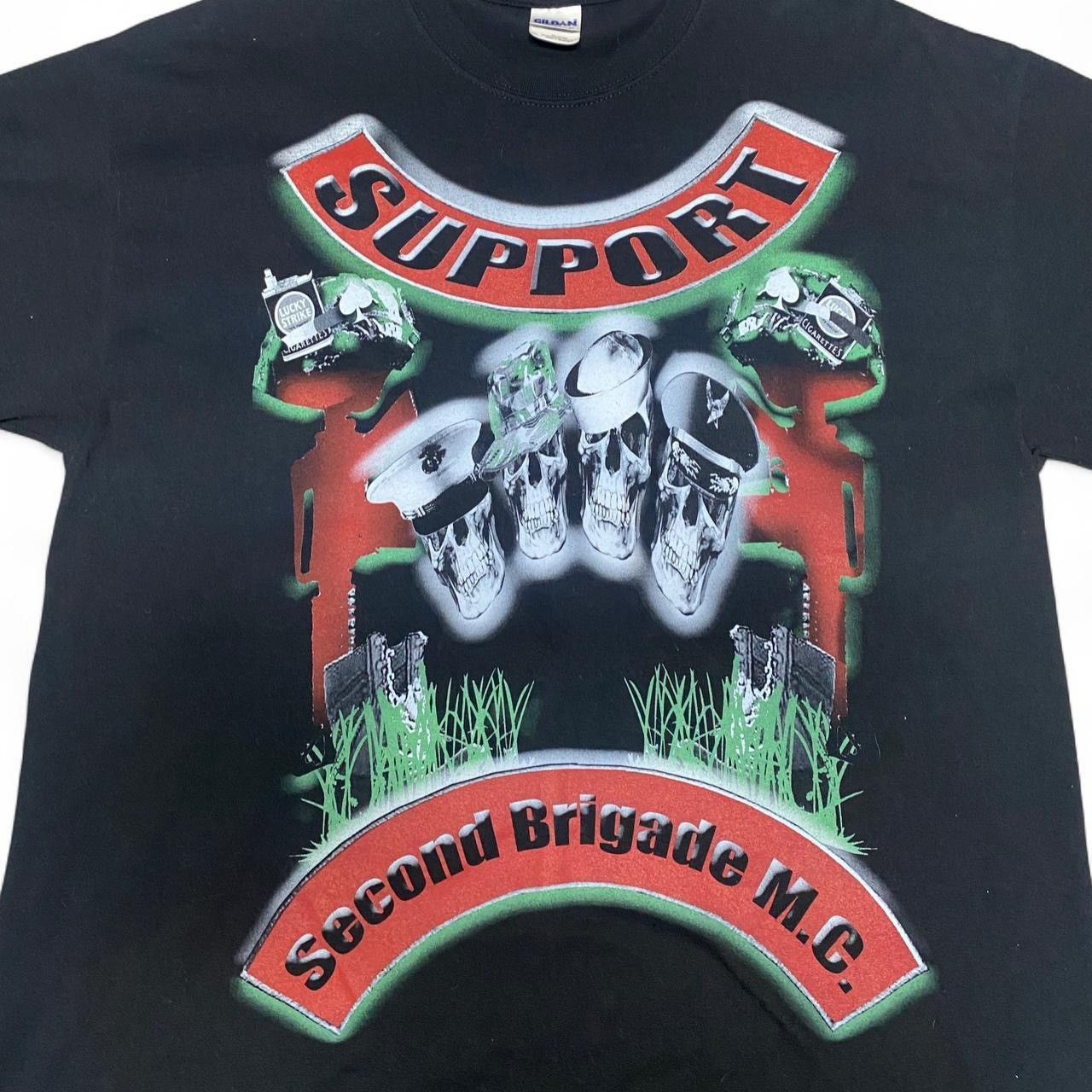 Gildan Y2K support second Brigade M.C skull graphic black Tshirt Size US XL / EU 56 / 4 - 2 Thumbnail