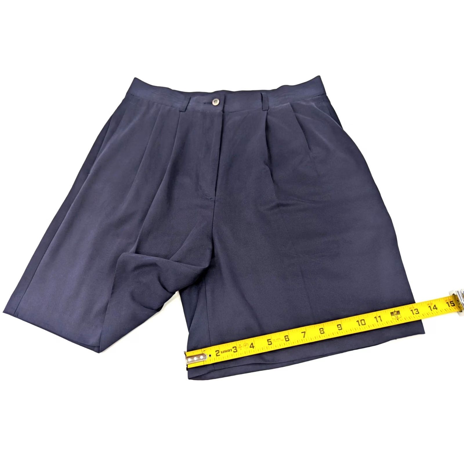 Vintage Ping Bermuda Golf Shorts Women 10 Navy Blue Stretch Pockets Flat Front Bermuda Athletic Slip Pocket Zip Front Size 32" / US 10 / IT 46 - 2 Thumbnail