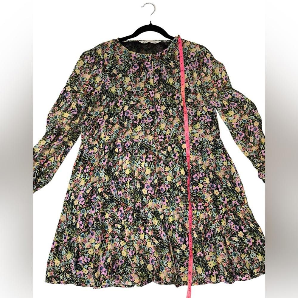Zara Zara l Floral Long Sleeve Tunic Dress Small Size S / US 4 / IT 40 - 5 Thumbnail