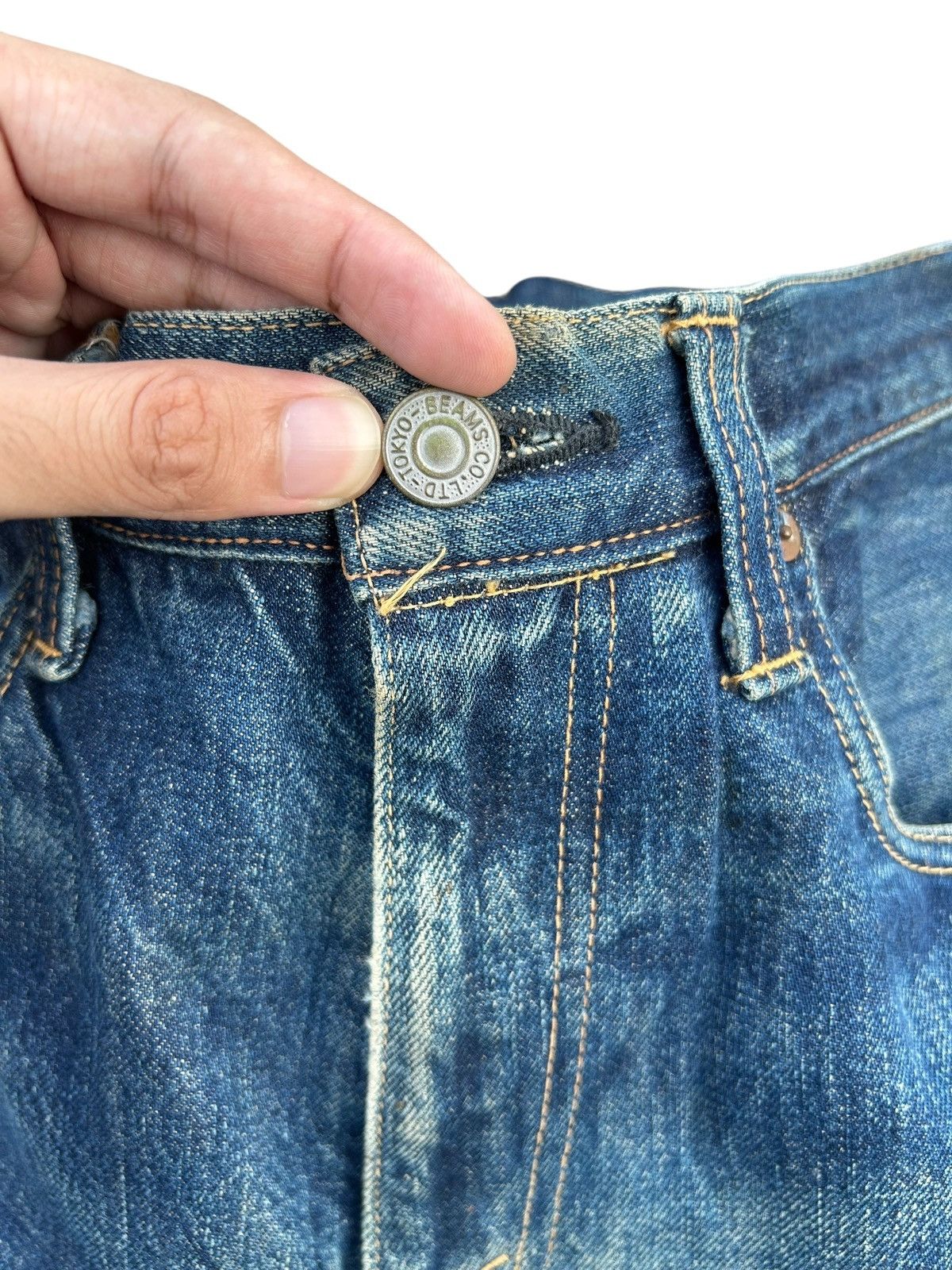 Kapital Vintage Japanese Brand Beams Selvedge Distressed Denim Jeans Size US 30 / EU 46 - 3 Thumbnail