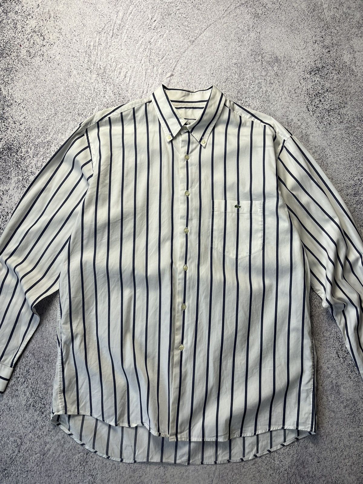 Lacoste Vintage Lacoste Striped Long Sleeved Shirt Rare Size US L / EU 52-54 / 3 - 3 Thumbnail