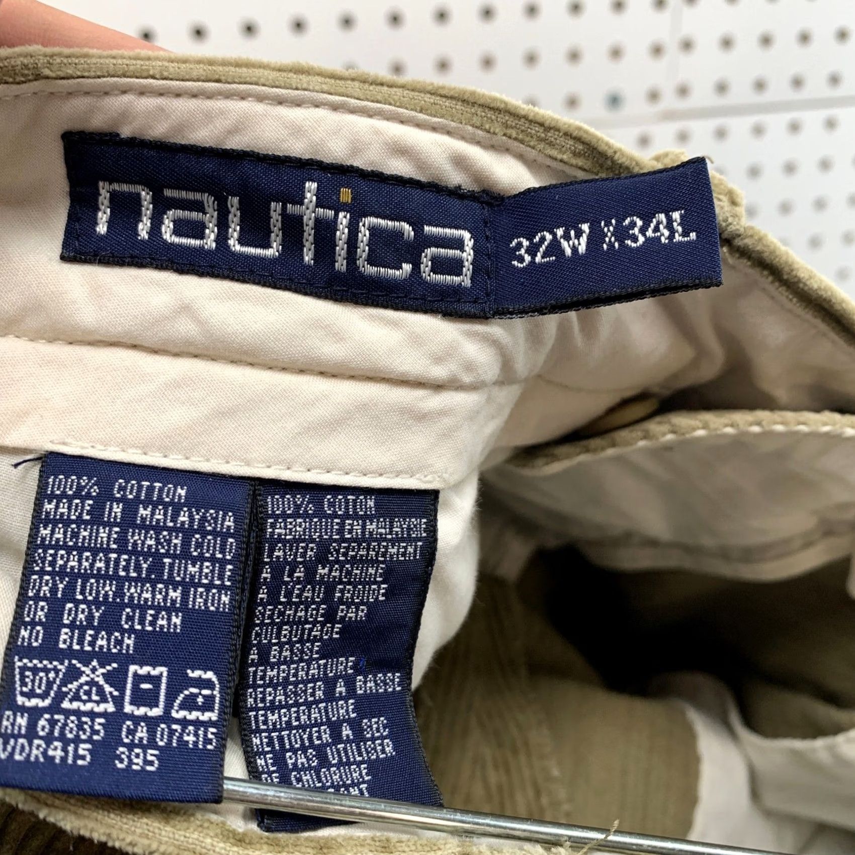 Nautica Nautica Corduroy Pants Khaki Tan 32x34 Straight Leg Cotton Vintage? No. Size US 32 / EU 48 - 5 Thumbnail