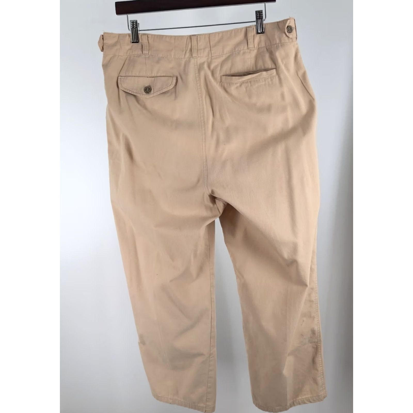 Gap VINTAGE Gap Chino Pants Men 34x26 Wide-Leg Pleated Khaki Portugal 90s Side Straps Slimmed 26 Inseam Size US 34 / EU 50 - 3 Thumbnail