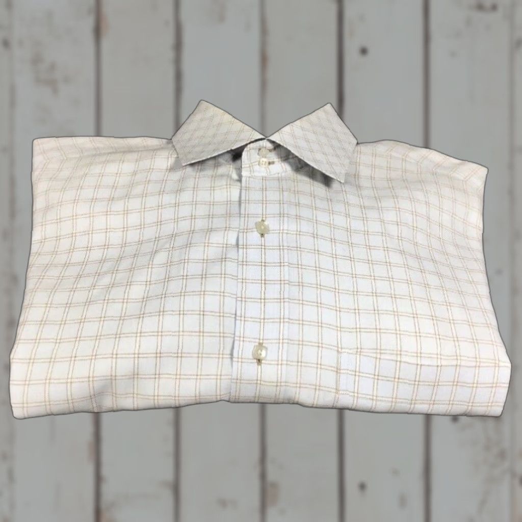 Vintage Visconti Uomo Blue and White Check Button Down Dress Shirt Mens Large Size US L / EU 52-54 / 3 - 1 Thumbnail