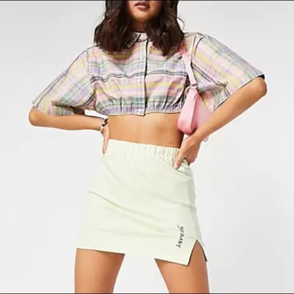 Asos ASOS Lime Green 90s Baby Mini Skirt Size 28" / US 6 / IT 42 - 1 Thumbnail