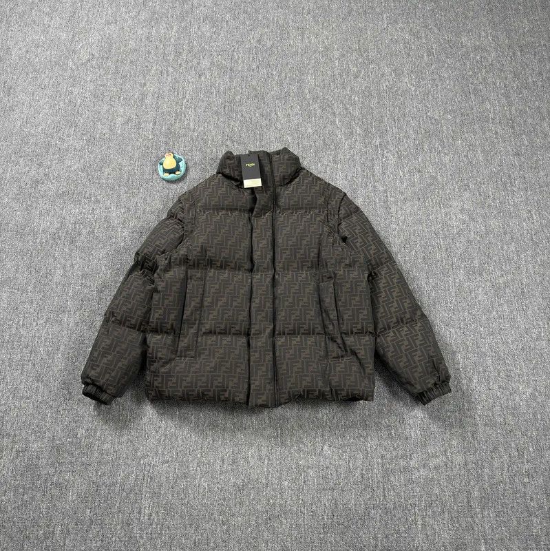 Fendi Fendi Brown Polyester Men's Puffer Jacket 0089 Size US L / EU 52-54 / 3 - 1 Thumbnail
