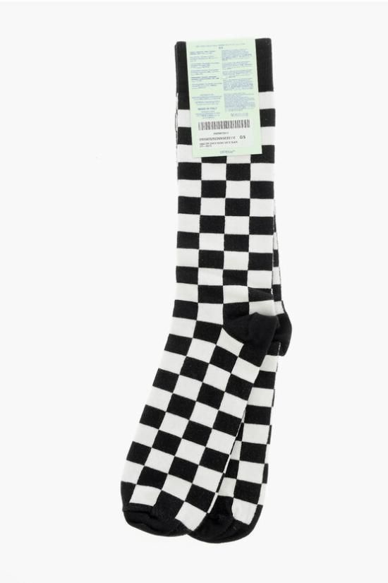 Off-White o1gr1nt0125 Size: OS / Hand Off Check Socks in Black White Size ONE SIZE - 1 Thumbnail