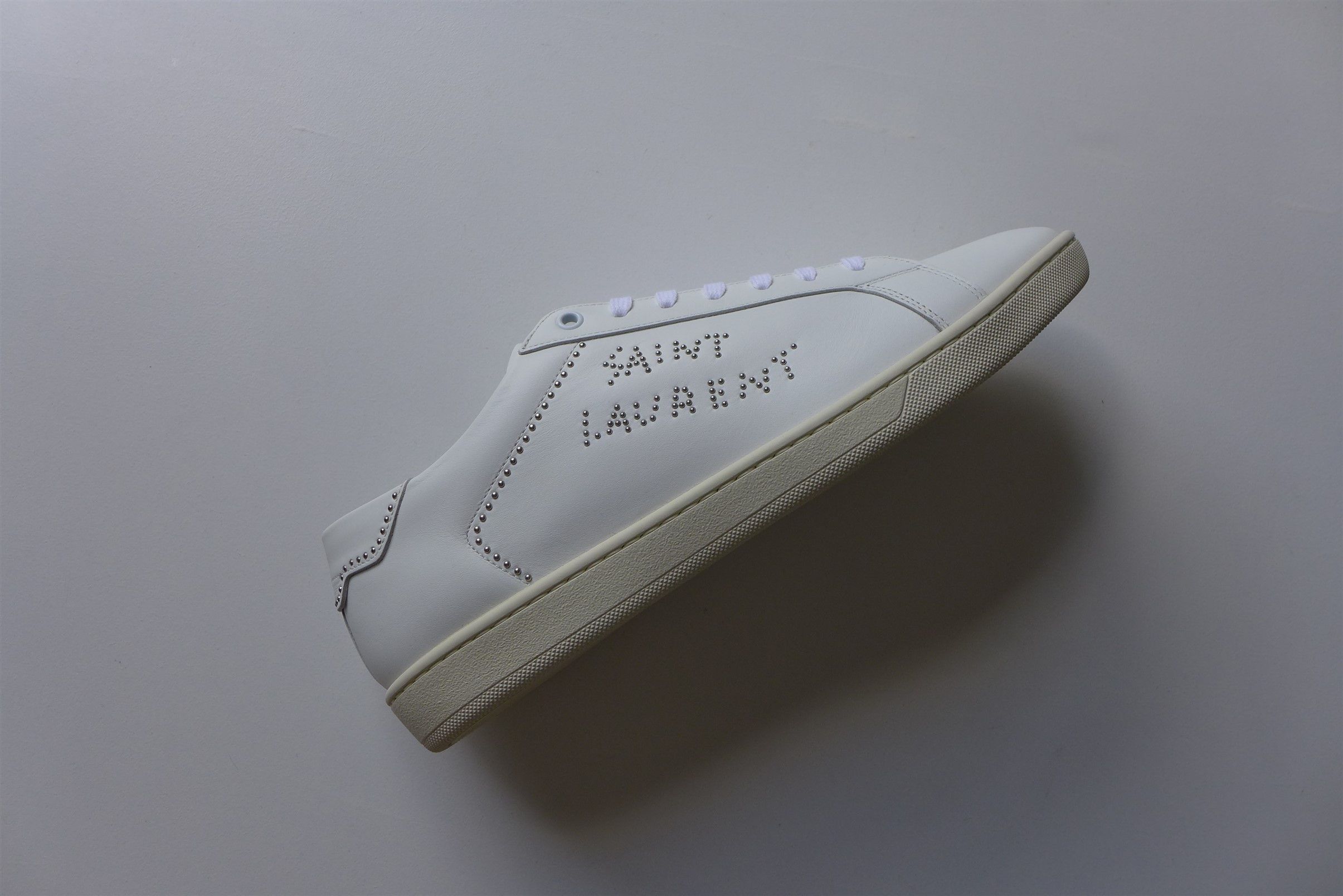 Saint Laurent Paris Saint Laurent SL/08 Sneakers - Studded White Calf Leather Size US 11 / EU 44 - 8 Thumbnail