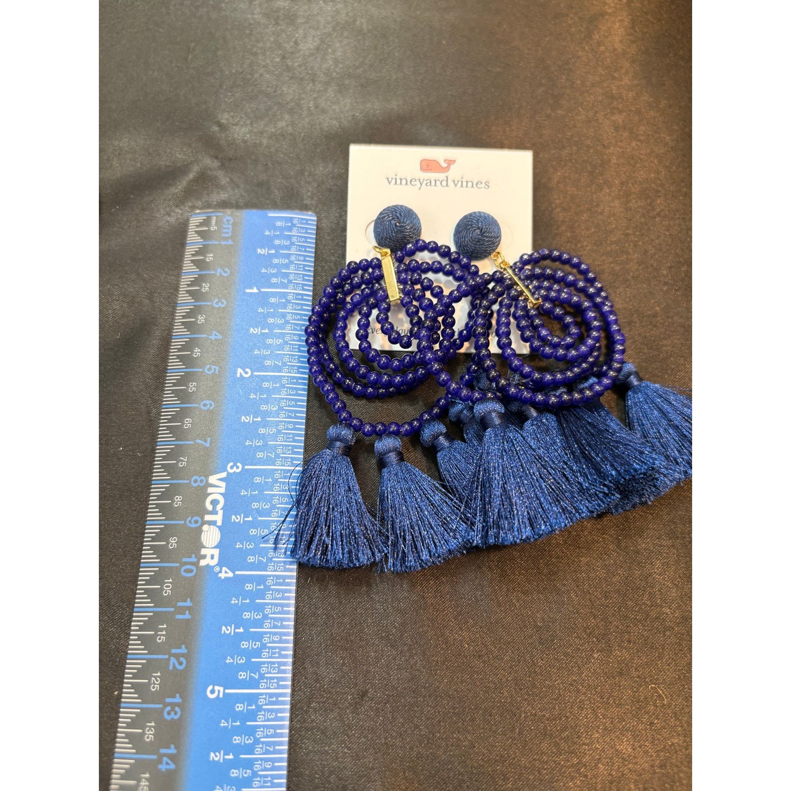 Other Vineyard Vines Deep Bay Beaded Tassel Earrings Statement Size ONE SIZE - 5 Thumbnail
