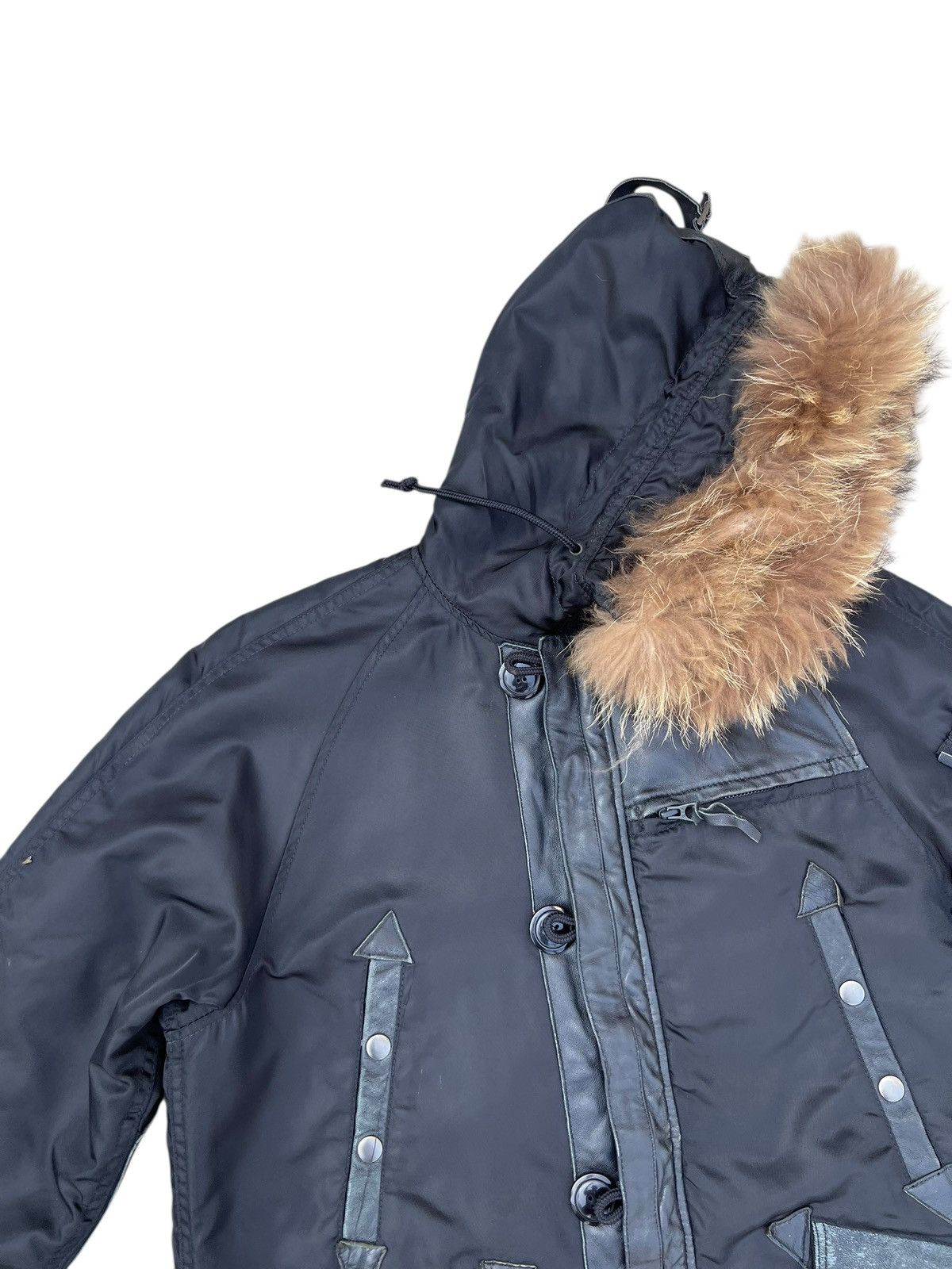 Le Grande Bleu (L.G.B.) HOUSTON N3B Style Racoon Fur Hybrid Lambhide Parka Jacket Size US M / EU 48-50 / 2 - 6 Thumbnail