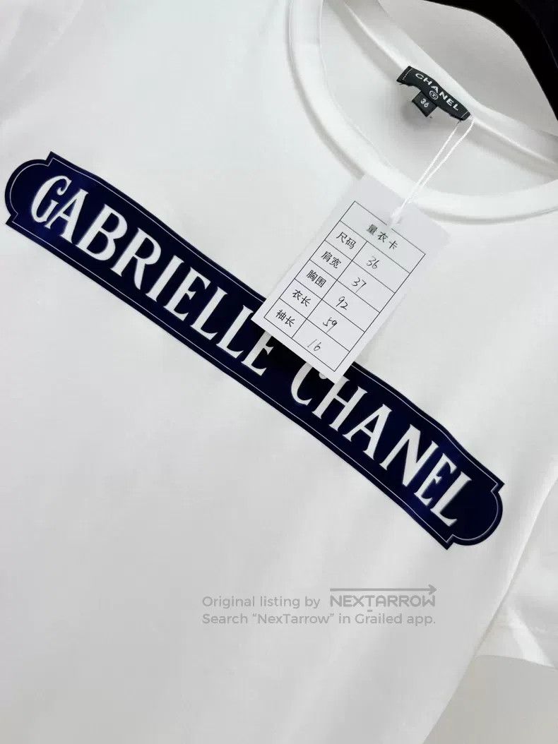 Chanel Chanel Letter-printed short sleeves Size XS / US 0-2 / IT 36-38 - 2 Thumbnail