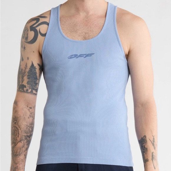 Off-White Off-White Light Blue Men's Tank Top Size US L / EU 52-54 / 3 - 1 Thumbnail